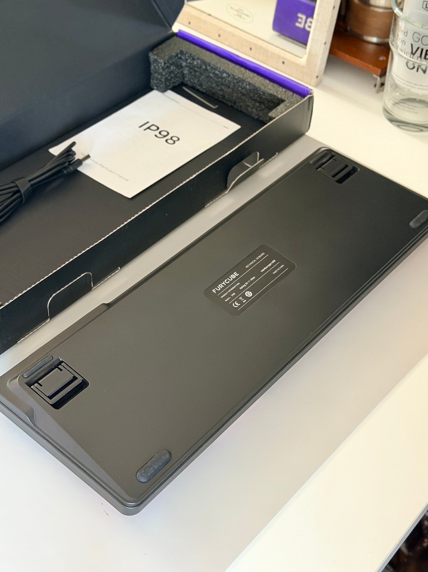 Unboxing Clearance ONLY 1 Instock FURYCUBE IP98 Black Pink Silent Membrane Keyboard