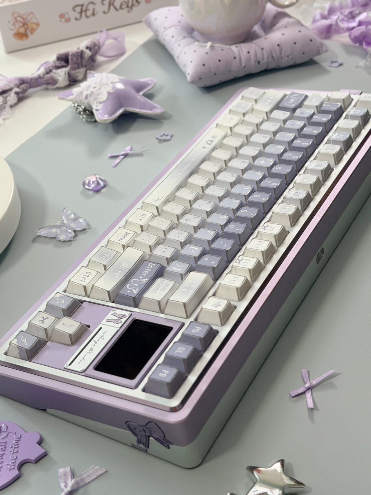 #0304 Lavender Butterfly Dream Keycaps | Pastel Blue Purple Fairycore Mechanical Keyboard Keycaps