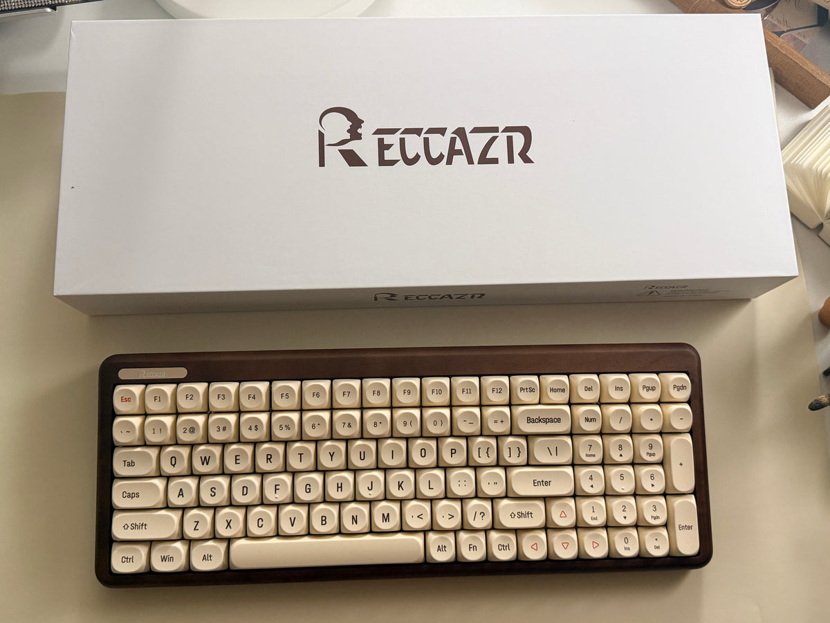 Unboxing For Clearance ONLY 1 Instock Reccazr R100 Walnut Wooden Mechanical Keyboard – Custom “Tofu” Style | Wireless | RGB Backlit
Glutinous Rice Switch (silent switch)