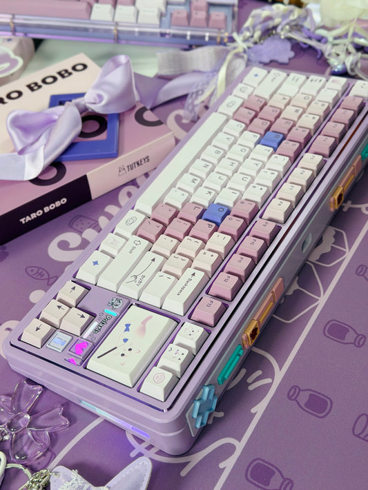 ONLY 1 Instock Prebuilt Aluminum Custom Mechanical Keyboard Polaris80 Purple Set