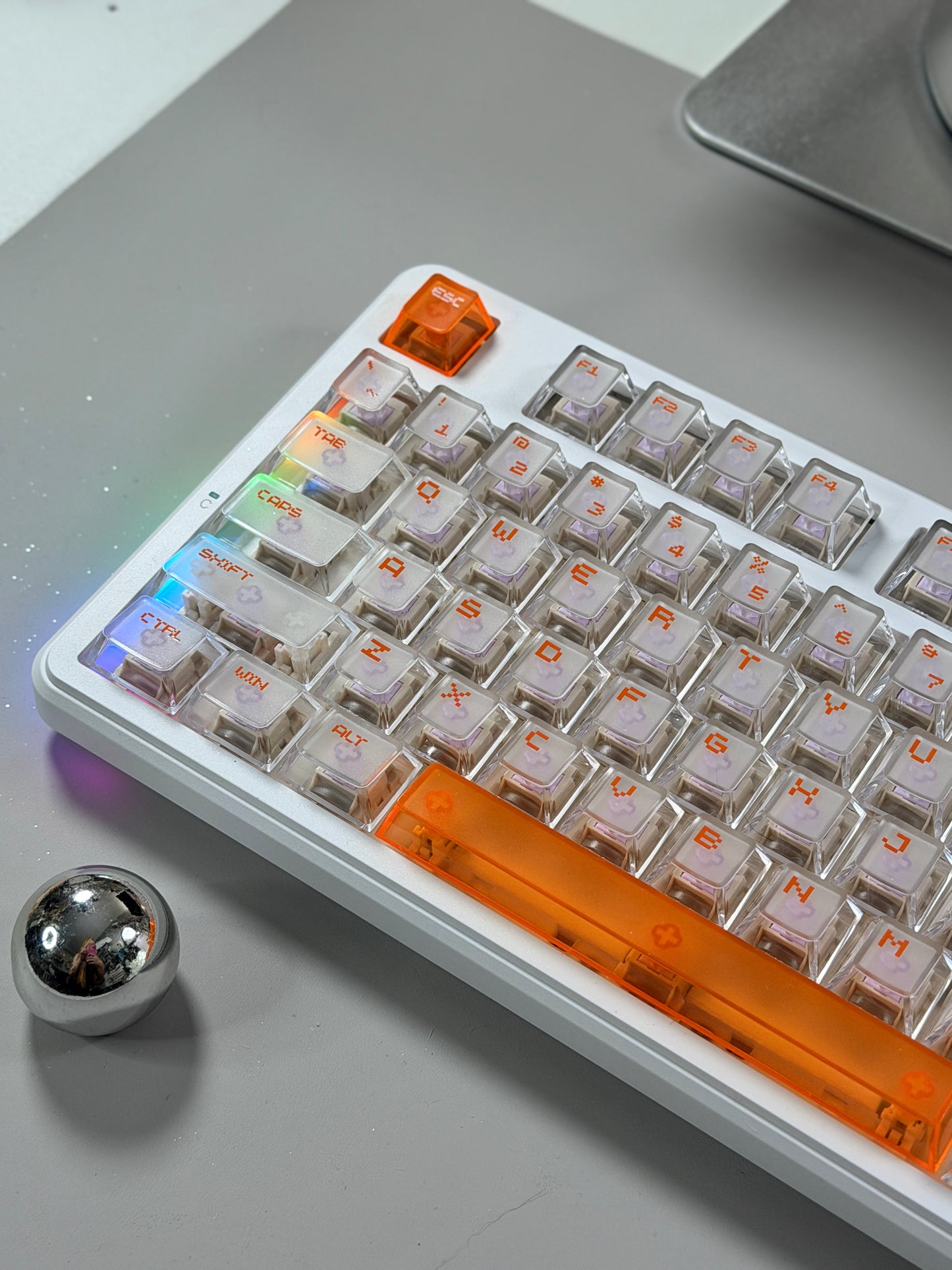 Unboxing Clearance ONLY 1 Instock Attack Shark X87 Ultra Wireless Mechanical RGB Backlit Iced Orange Keyboard