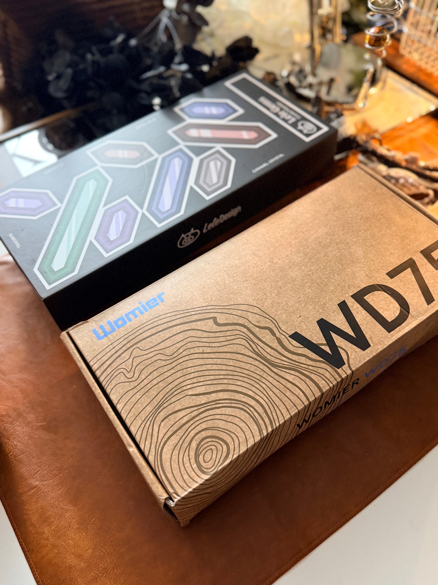 Unboxing Clearance ONLY 1 Instock WOMIER WD75 WIRELESS WOODEN KEYBOARD ➕ lelelab Lele Gems Crystal Keycaps