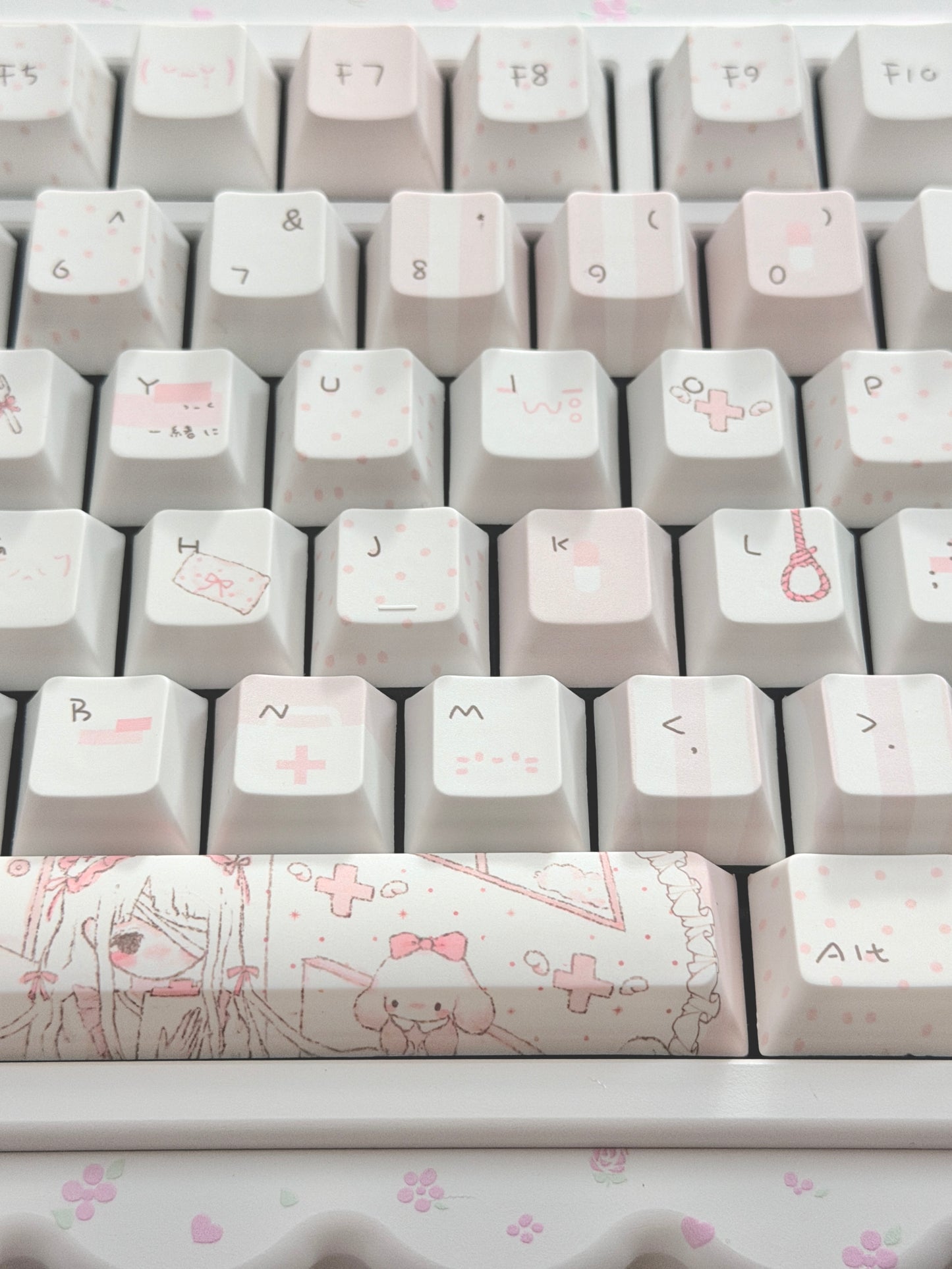 ONLY 1 Instock Prebuilt Aluminum Customized Mechanical Keyboard Cookies75 White Floral Set