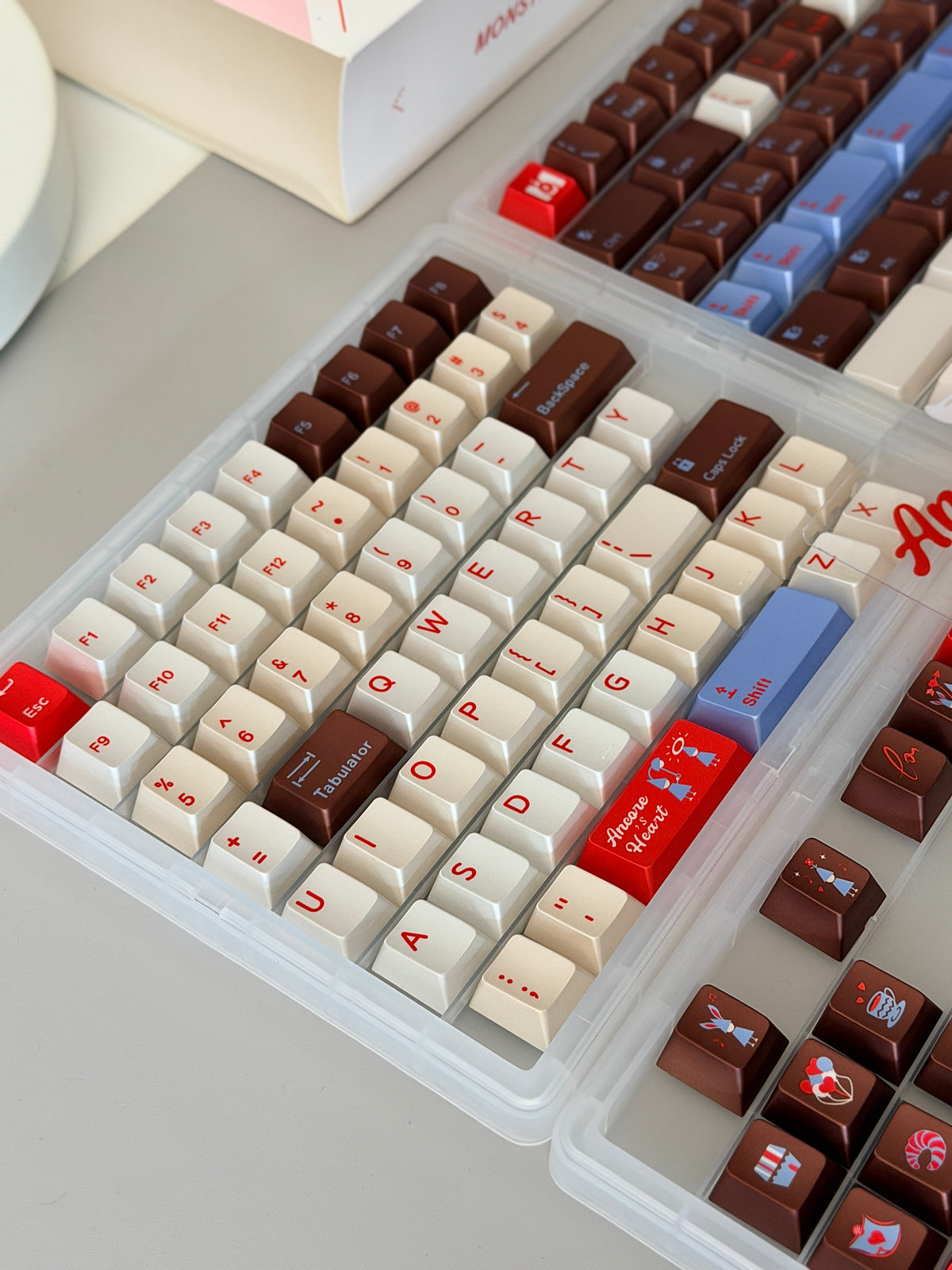 ONLY 1 Instock Prebuilt Aluminum Customized Mechanical Keyboard Cocomi80 Anordized Brown Champagne Set  | Wireless | Backlit
