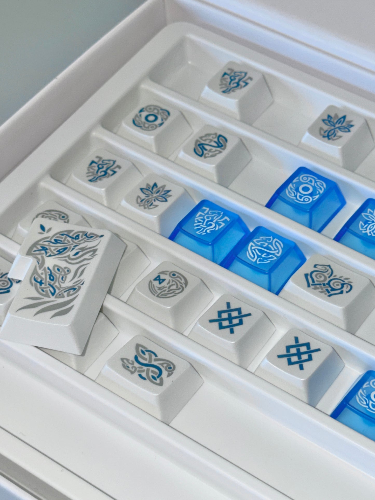 ONLY 1 Instock Prebuilt Custom Mechanical Keyboard ZOOM TKL DYNA Frosted Clear & XVX Eternity Keycaps & TTC Ice Silent Switch