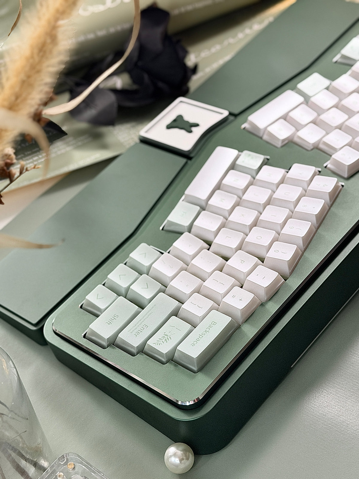 ONLY 1 Instock Prebuilt Aluminum Custom Mechanical Keyboard Vlice Anordized Green Set（free Keycaps & switches, not including number pad）
