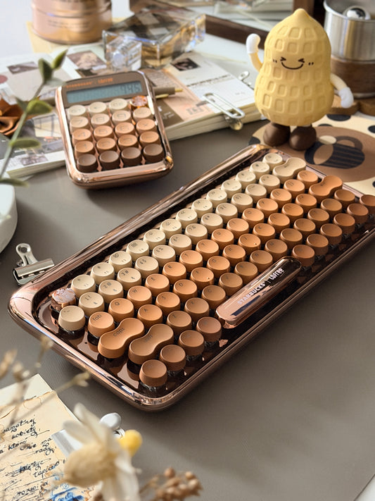 Lofree DOT Coffee Theme Mechanical Keyboard Set For Windows/Mac Tablet Office Bluetooth