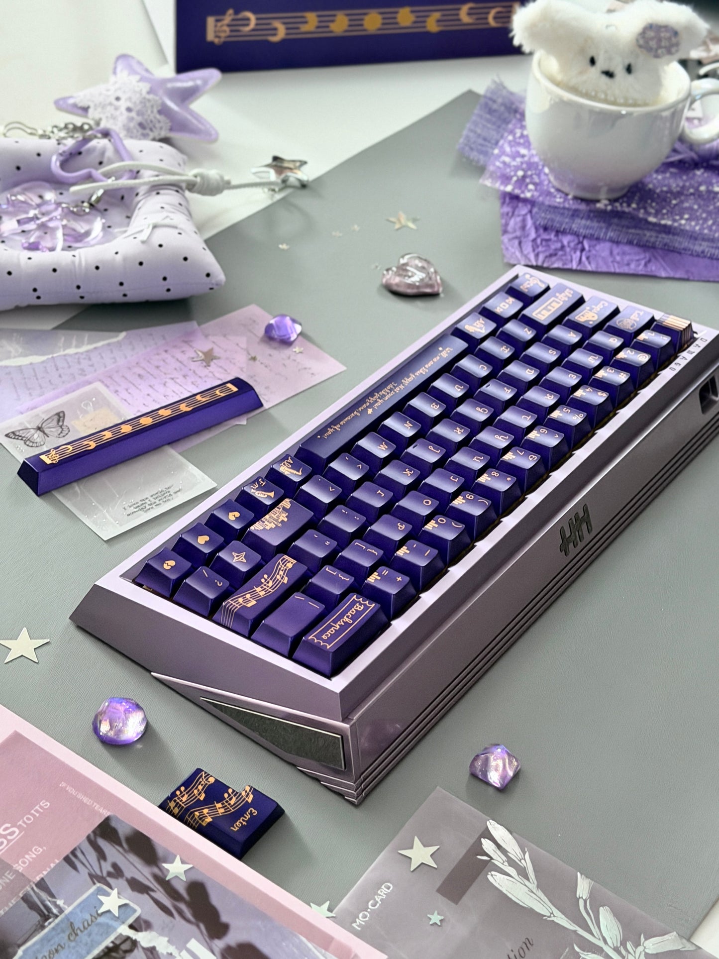 ONLY 1 Instock Prebuilt Aluminum Customized Mechanical Keyboard DAMA60 Anodized Purple Set