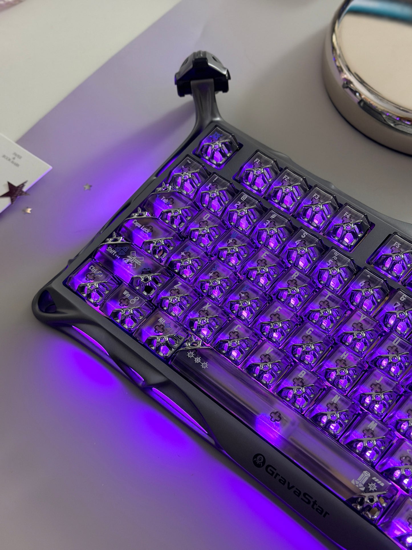Unboxing Clearance ONLY 1 GravaStar Mercury K1 Pro - Interstellar Silver Mechanical Keyboard  & QUANTUM HONEYCOMB KEYCAPS