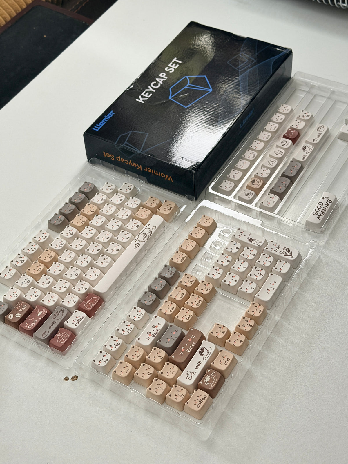 ONLY 1 Instock Prebuilt Aluminum Custom Mechanical Keyboard Cake75 Cream Milk Tea Sugar Sprinkle & Pad Set