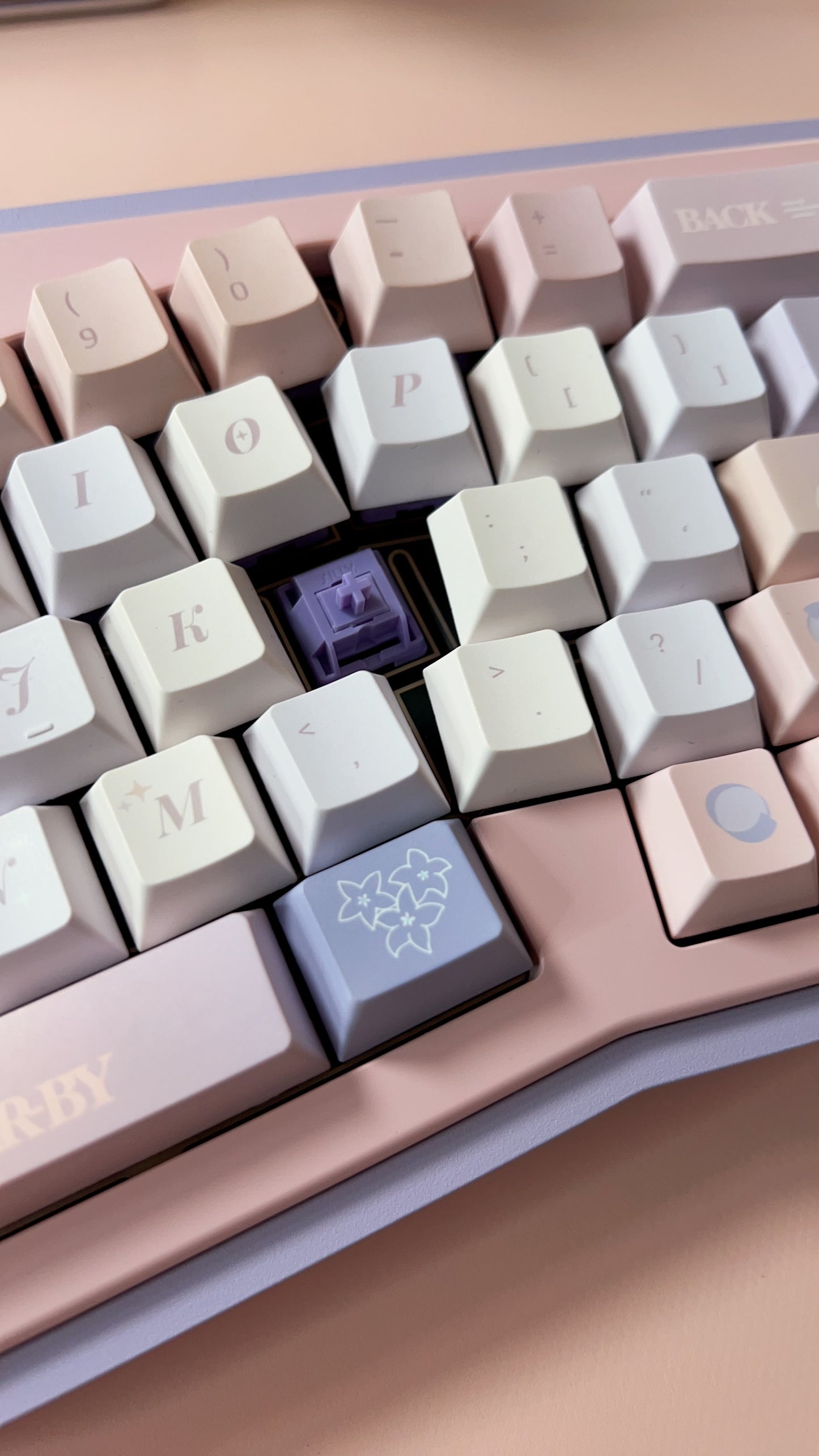 Preorder Prebuild Purple Pink Dreamy Bellflower Vlice Ergonomic Aluminum Customized Keyboard