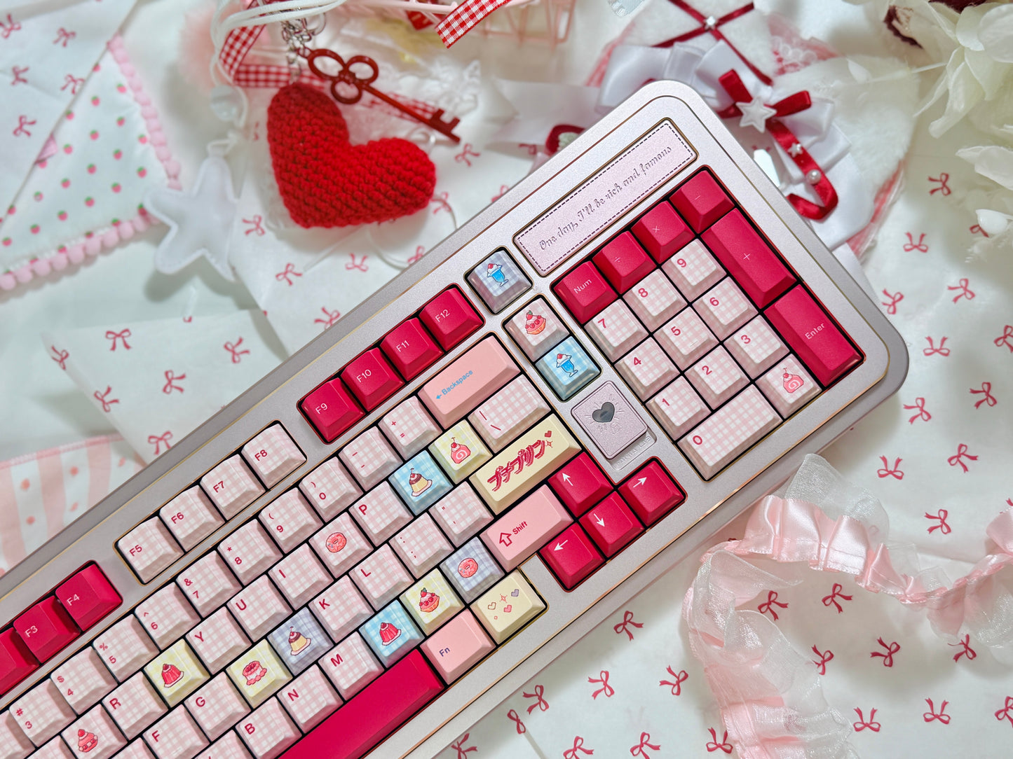 #0242 Showa Dessert Cream Soda Pastel Grid Keycaps Designed By Keyria Labs