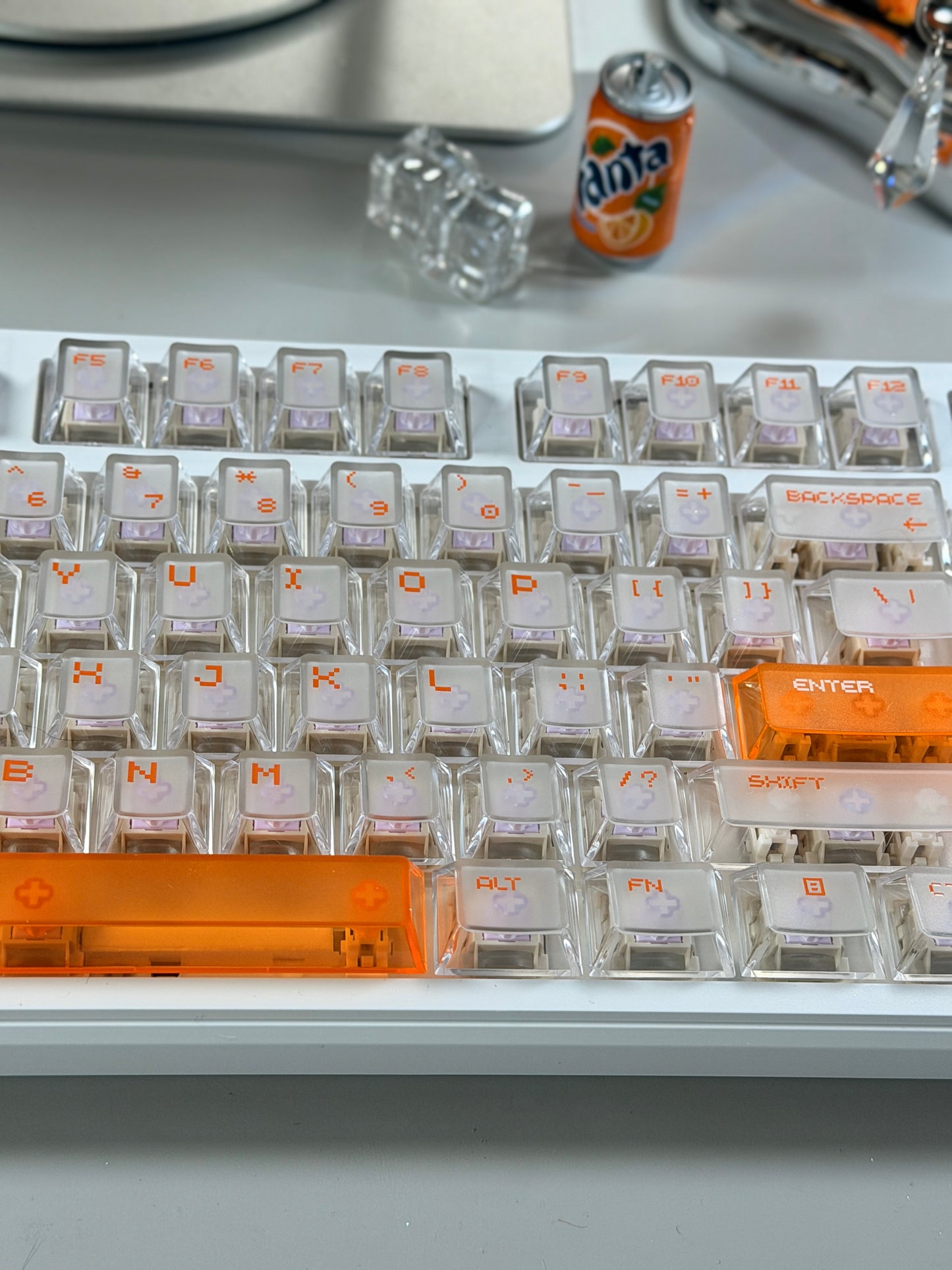Unboxing Clearance ONLY 1 Instock Attack Shark X87 Ultra Wireless Mechanical RGB Backlit Iced Orange Keyboard
