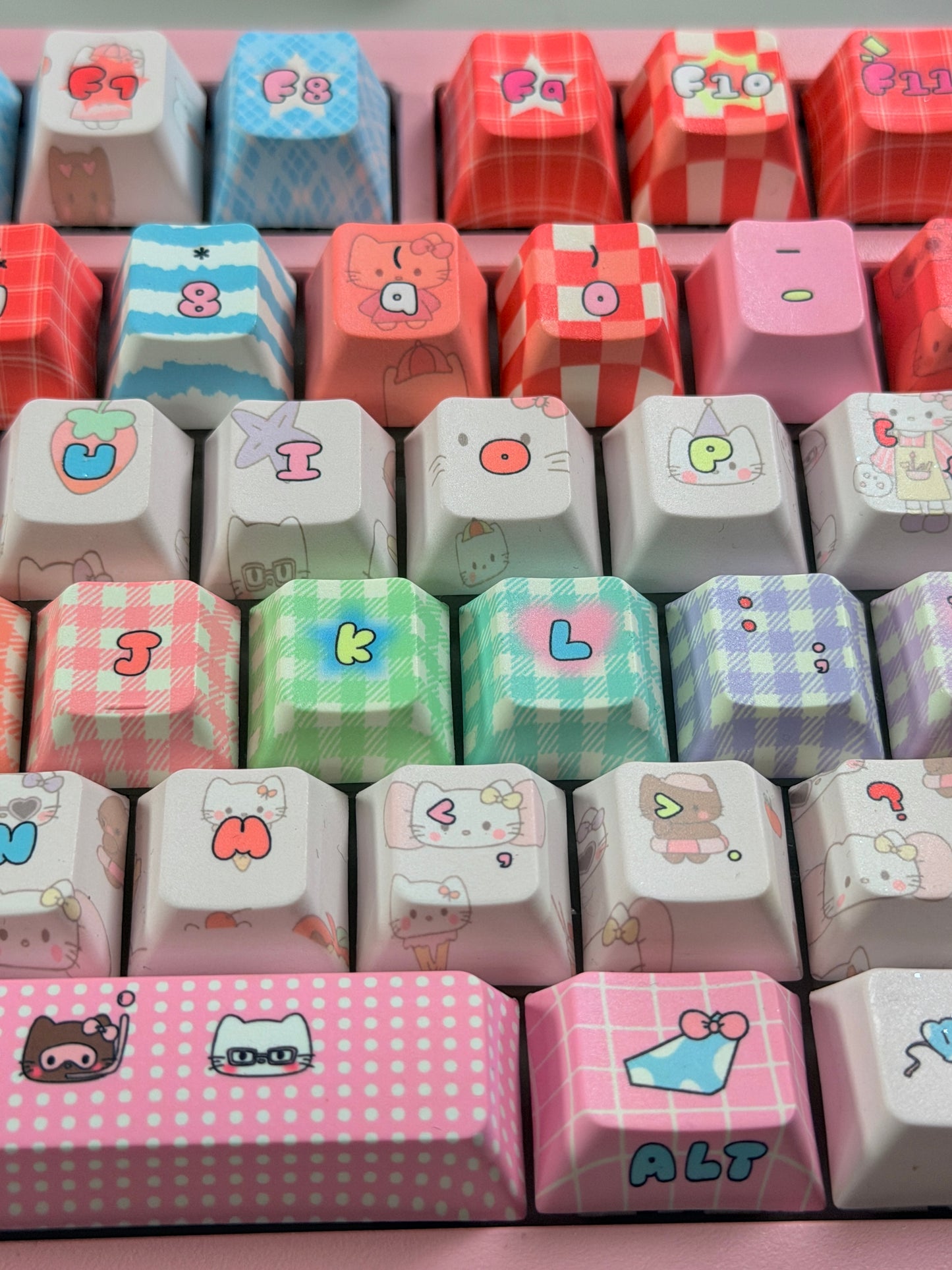 Unboxing Clearance ONLY 1 Instock Prebuilt Galaxy80 Pink Aluminum Customized Mechanical Keyboard + Kitty keycap Set