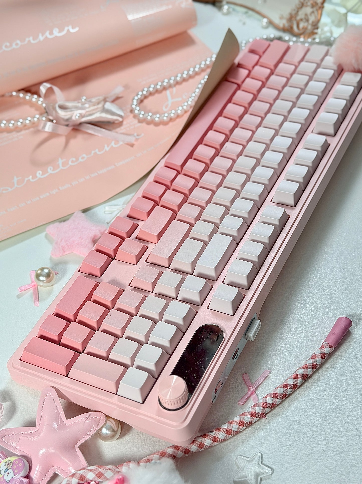 Unboxing For SALEs IP98 Wireless Gaming Keyboard - Wireless Keyboard with RGB Backlighting, IPX8 Water Resistance, and Side Printed PBT Translucent Keycaps, Suitable for Gaming or Work (Pink White)