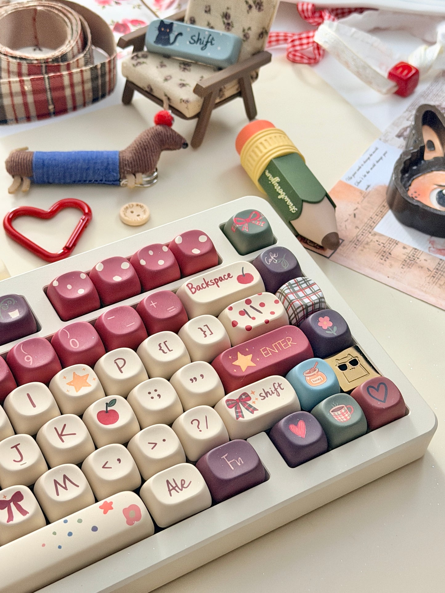 ONLY 1 Instock Prebuilt Aluminum Custom Mechanical Keyboard Buff75 R2 Cream Set