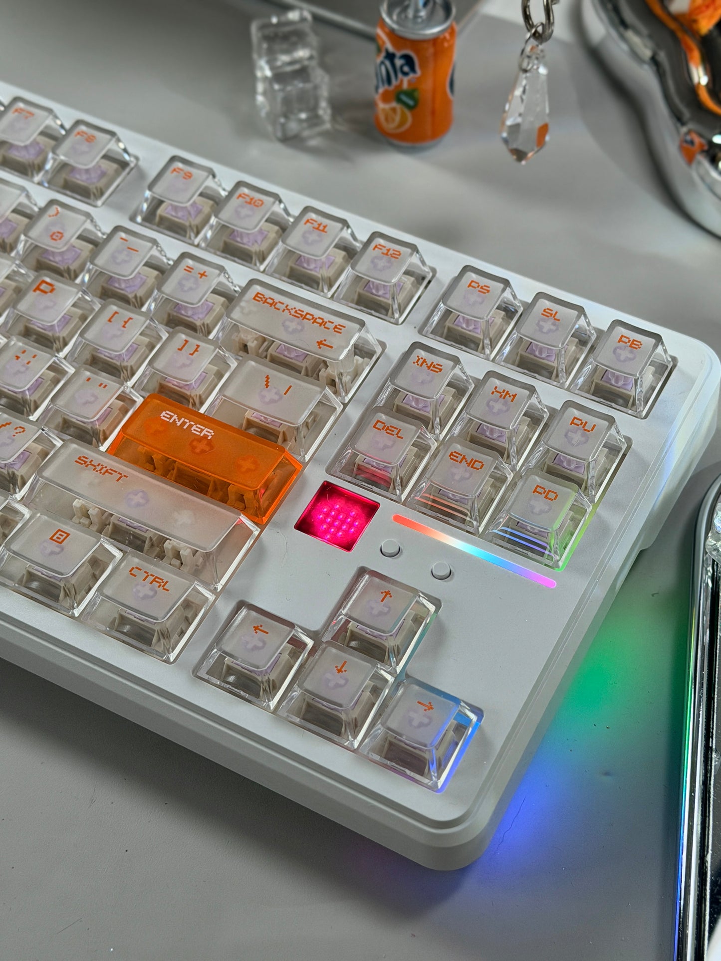 Unboxing Clearance ONLY 1 Instock Attack Shark X87 Ultra Wireless Mechanical RGB Backlit Iced Orange Keyboard