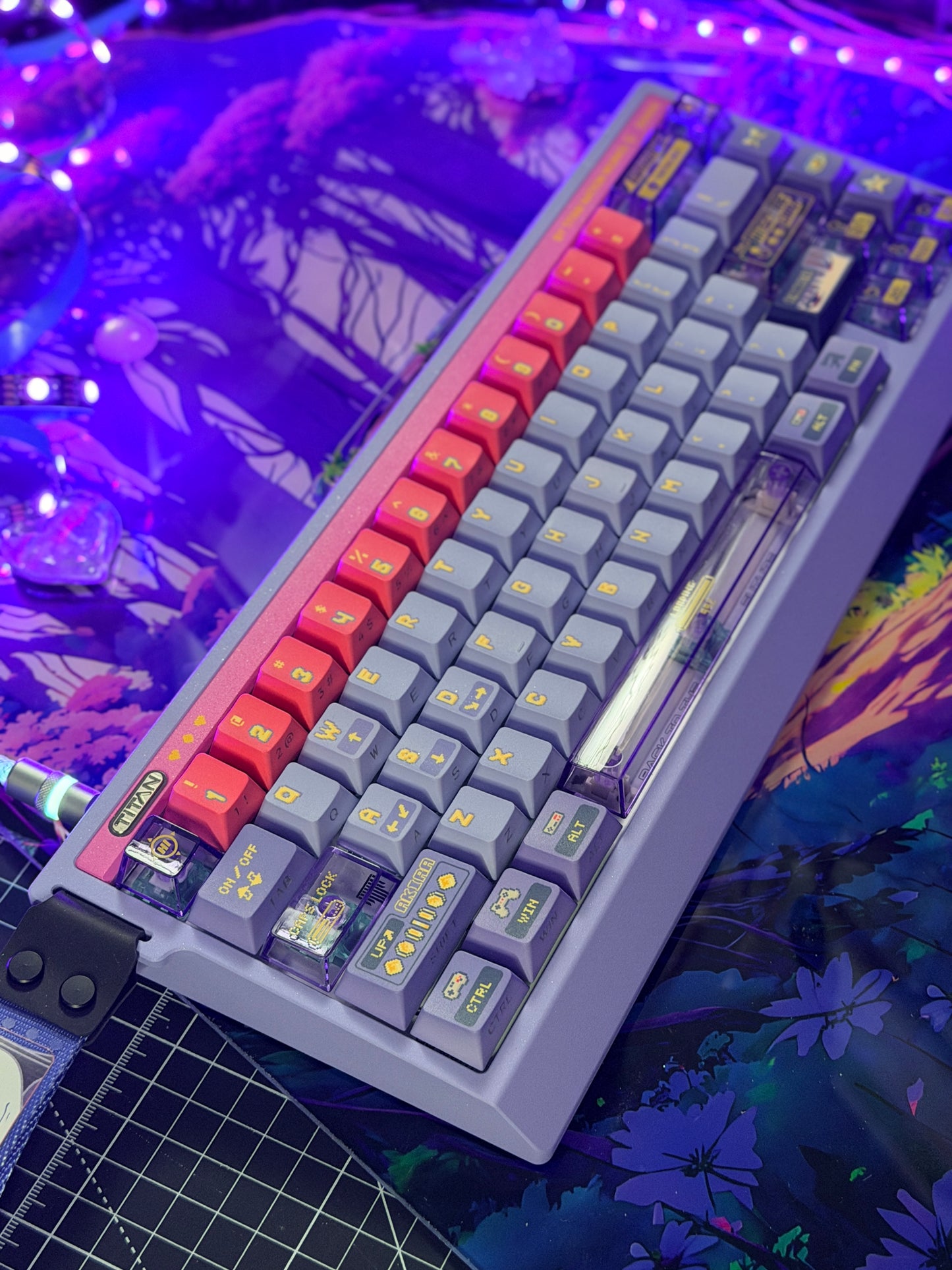 Unboxing Clearance TITAN68HE Purple Pink Magnetic Switch RGB Gaming Keyboard HI SCORE GIRL KEYCAPS