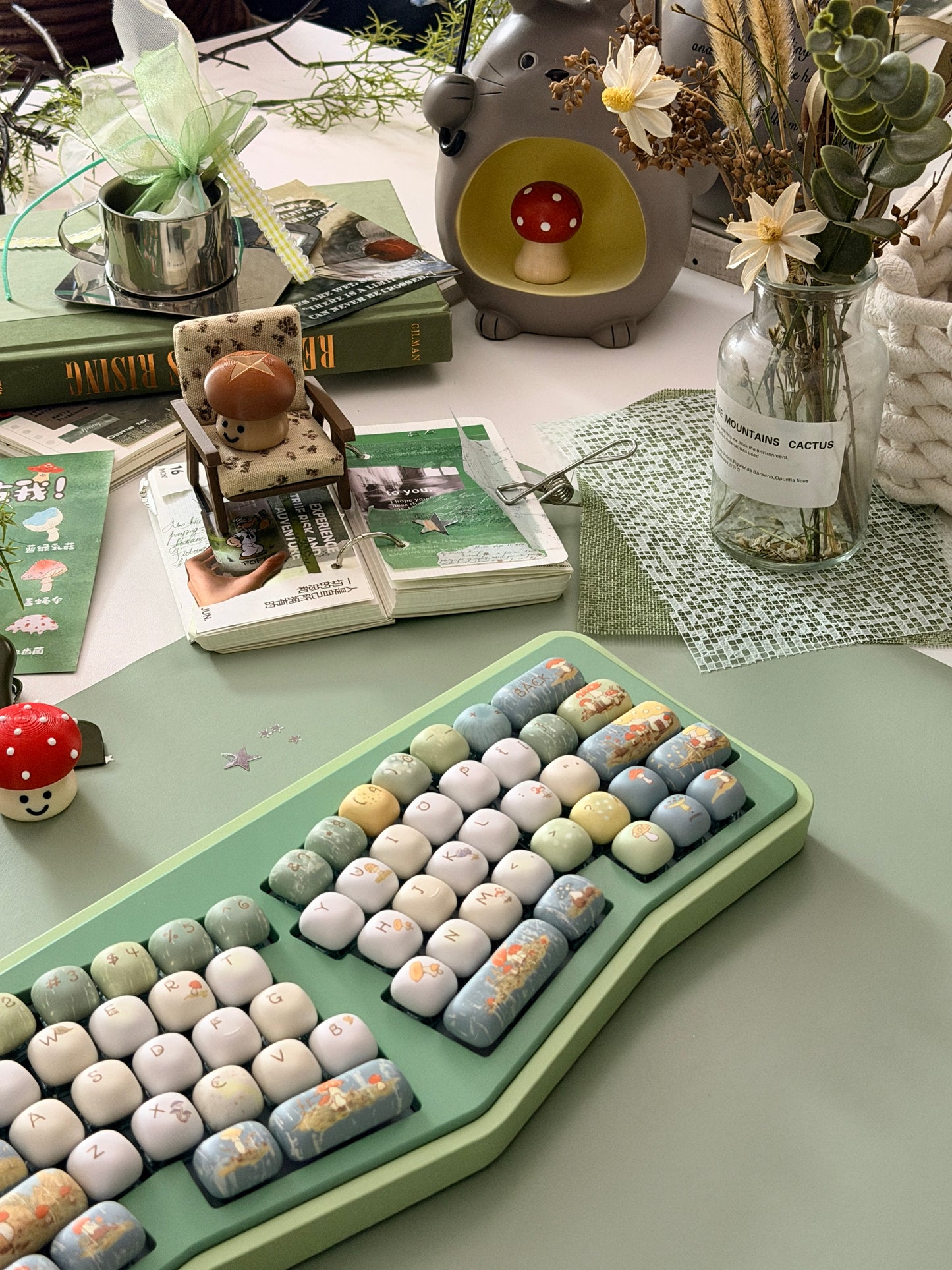 ONLY 1 Instock Prebuilt Aluminum Custom Mechanical Keyboard Green Vlice Ergonomic Set