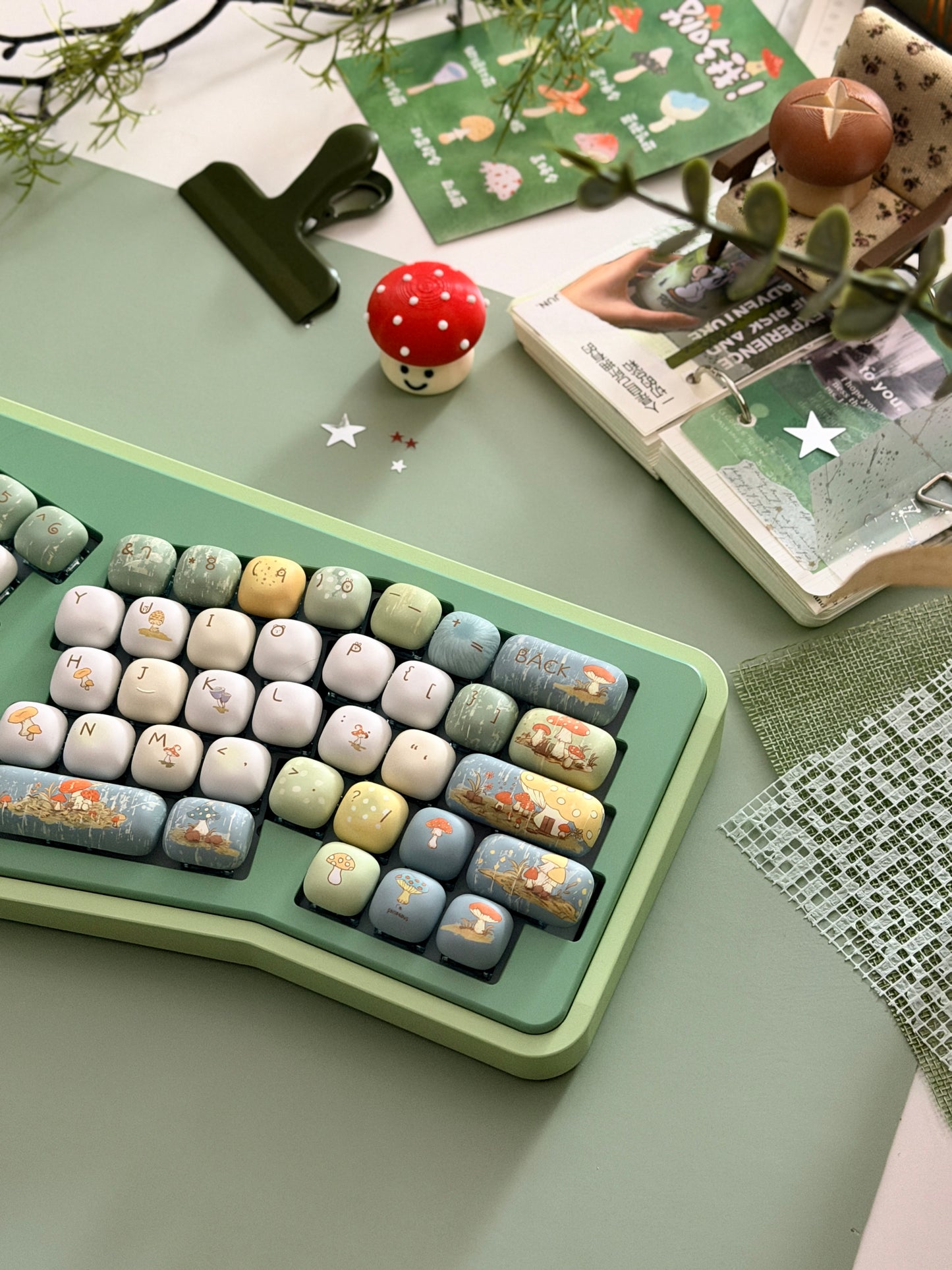 ONLY 1 Instock Prebuilt Aluminum Custom Mechanical Keyboard Green Vlice Ergonomic Set