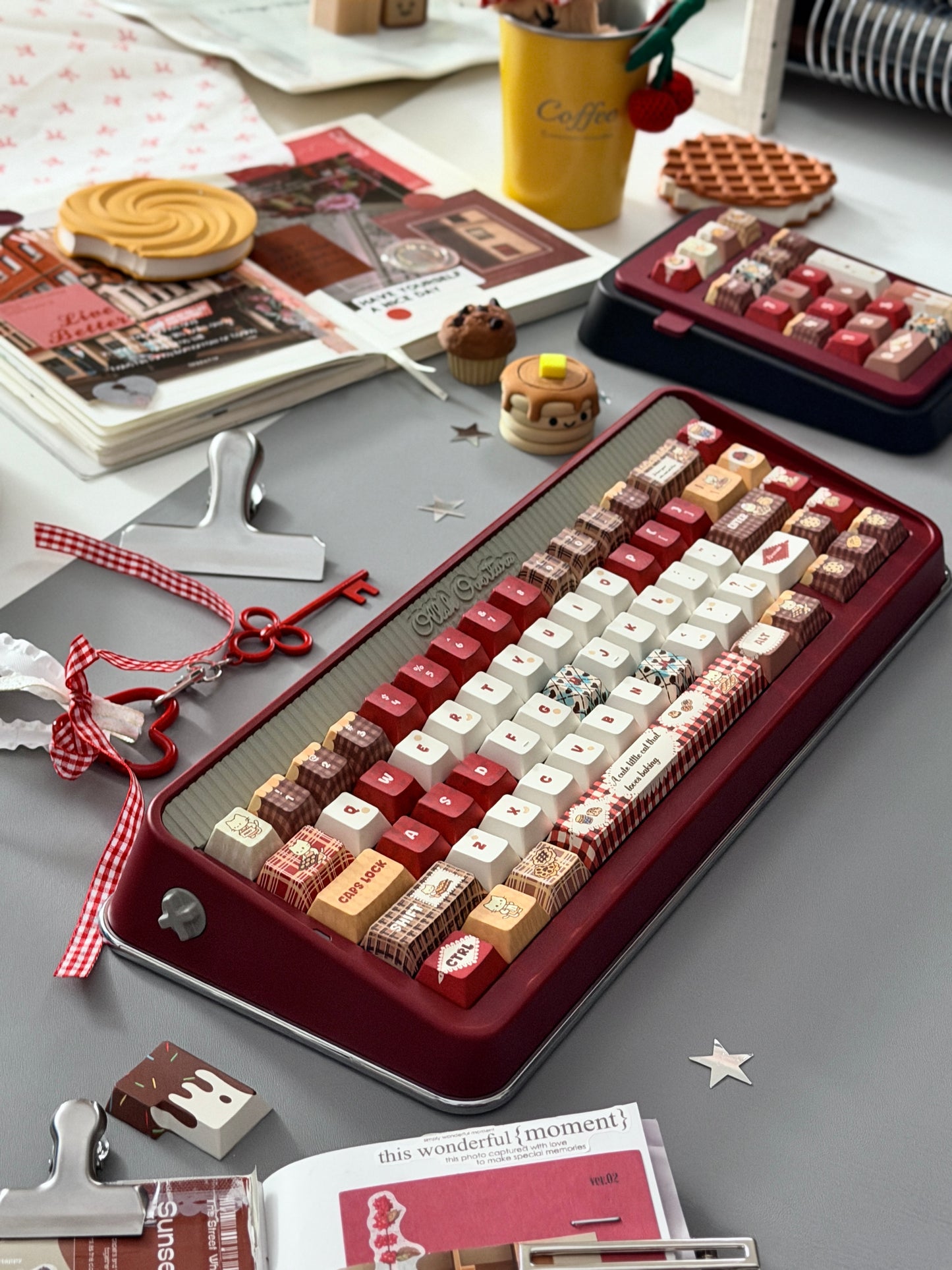 ONLY 1 Instock Olleh65 Prebuilt Aluminum Custom Mechanical Keyboard Red Set ➕ Soap Number Pad