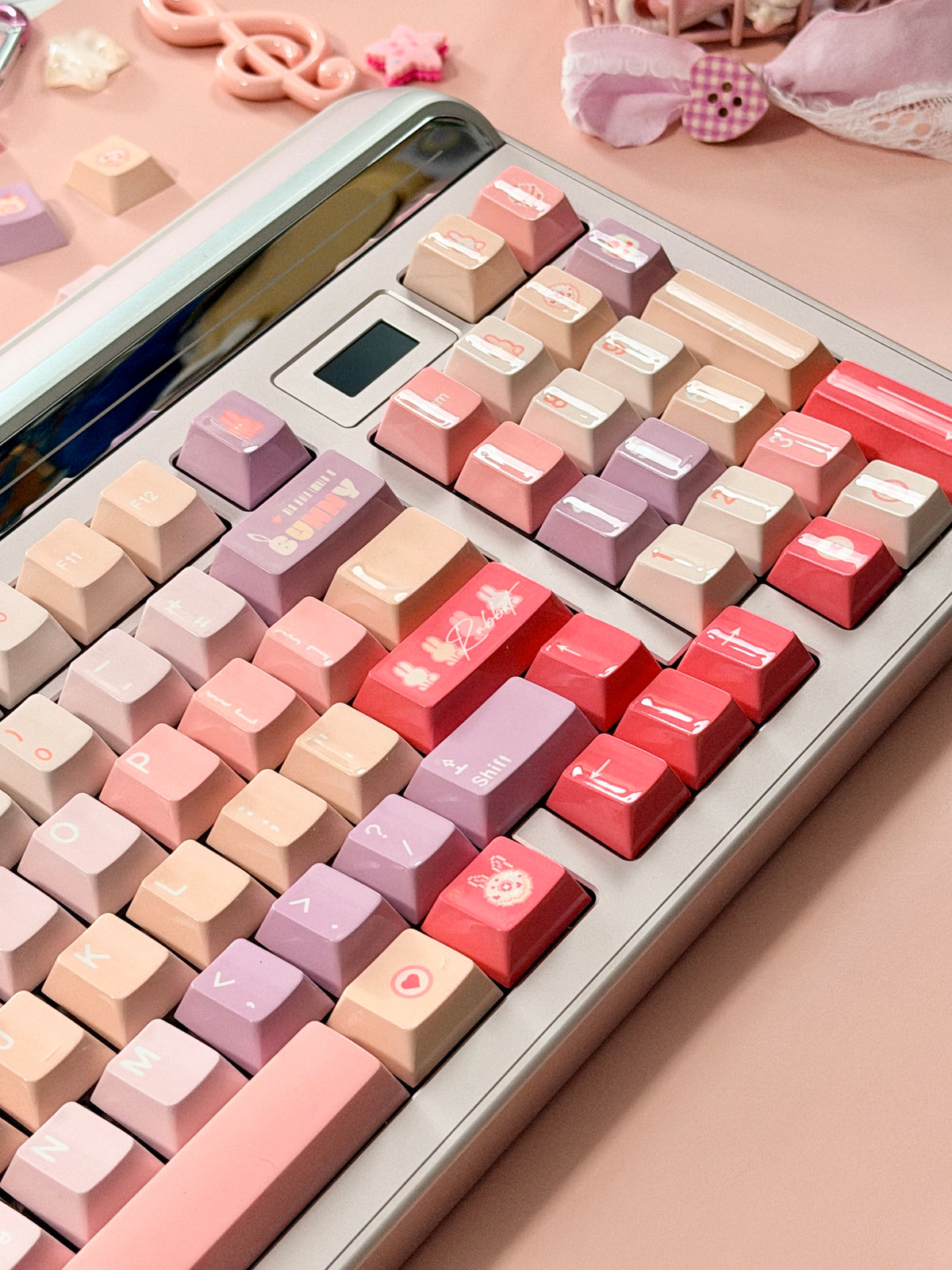ONLY 1 Instock Prebuilt Targa98 Anordized Pink Aluminum Custom Mechanical Keyboard