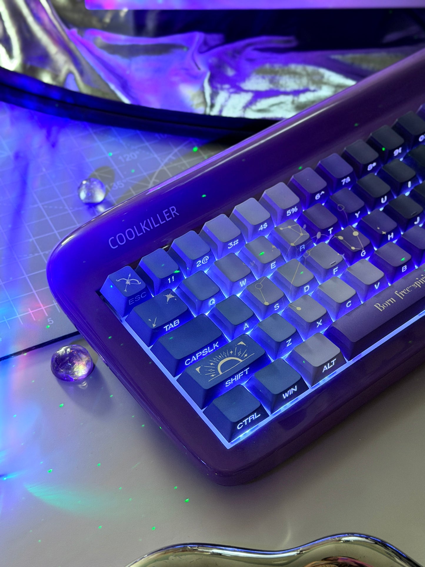#0274 Sagittarius Purple Black Keycap Cherry Profile(Please Check Matching Keyboard Layout)