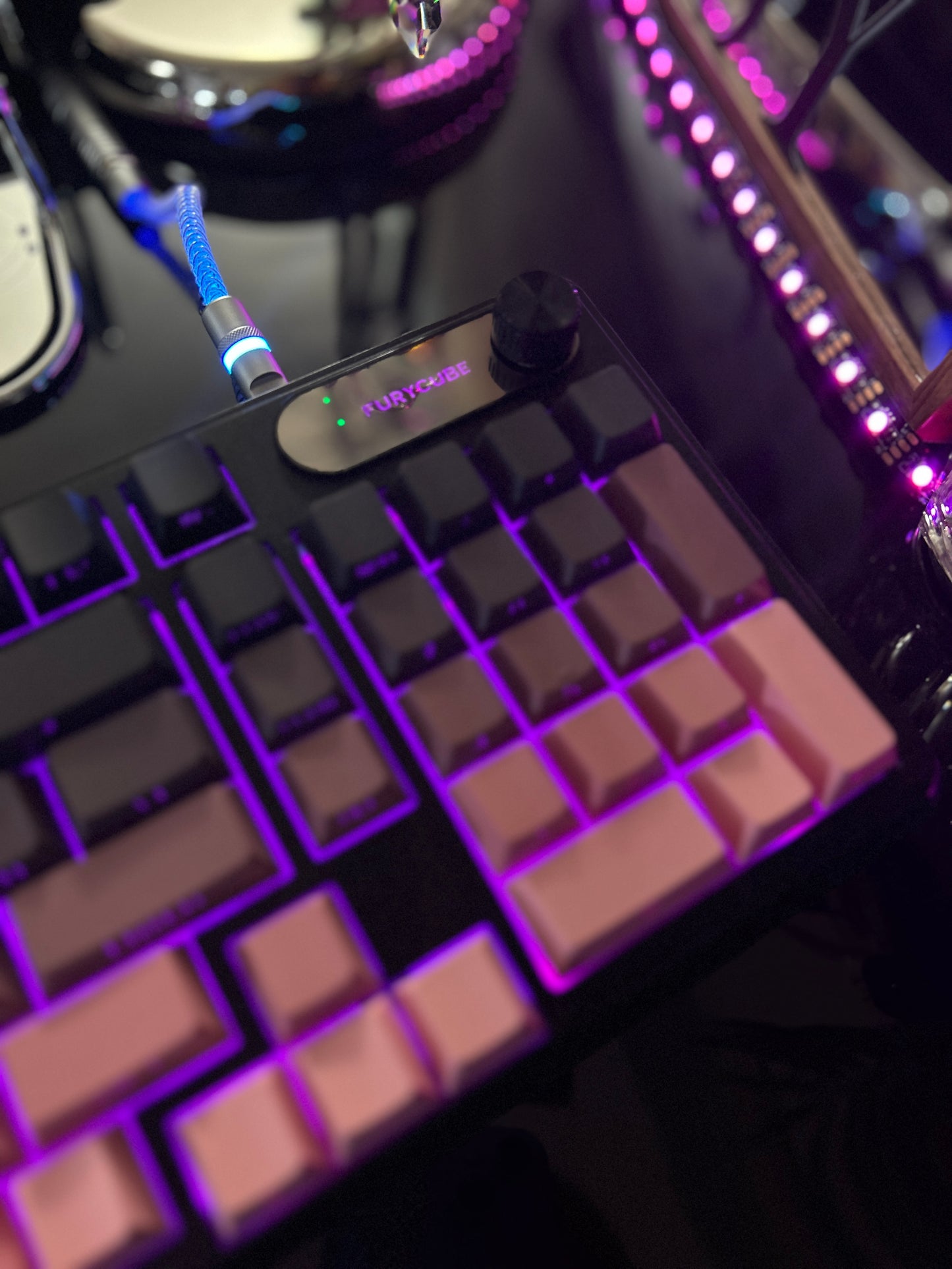 Unboxing Clearance ONLY 1 Instock FURYCUBE IP98 Black Pink Silent Membrane Keyboard