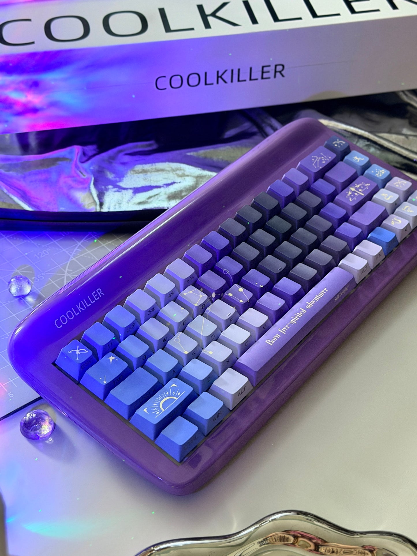 #0274 Sagittarius Purple Black Keycap Cherry Profile(Please Check Matching Keyboard Layout)