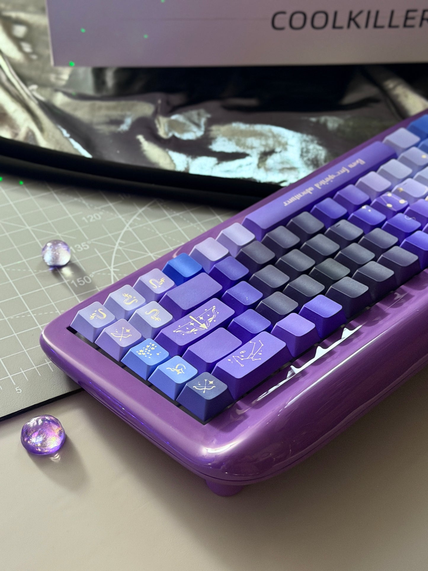 #0274 Sagittarius Purple Black Keycap Cherry Profile(Please Check Matching Keyboard Layout)