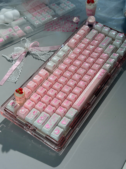 Unboxing Sample For Sale ONLY 1 Instock LEOBOG K81 Pink Crystal RGB Backlit Mechanical Keyboard + Jello Keycap
