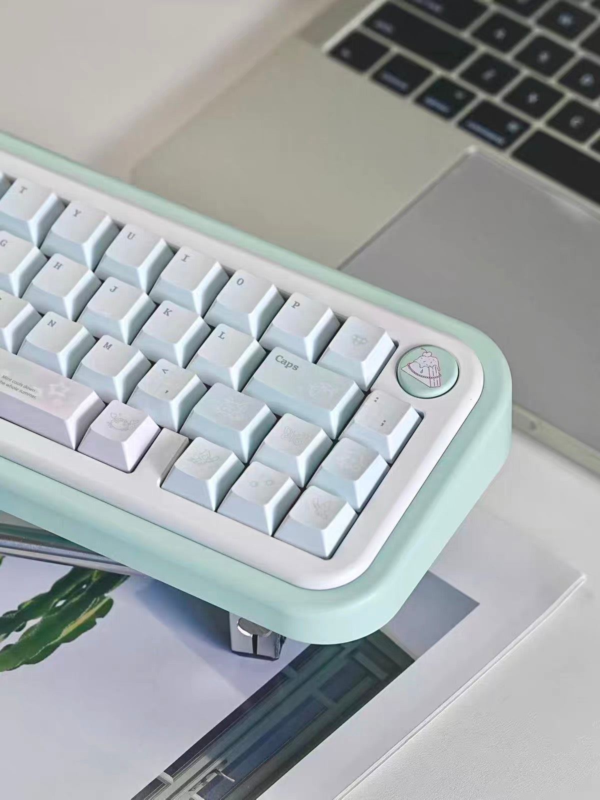 #0305 Ice Mint Jelly Keycaps | Pastel Blue Mint Mechanical Keyboard Keycaps