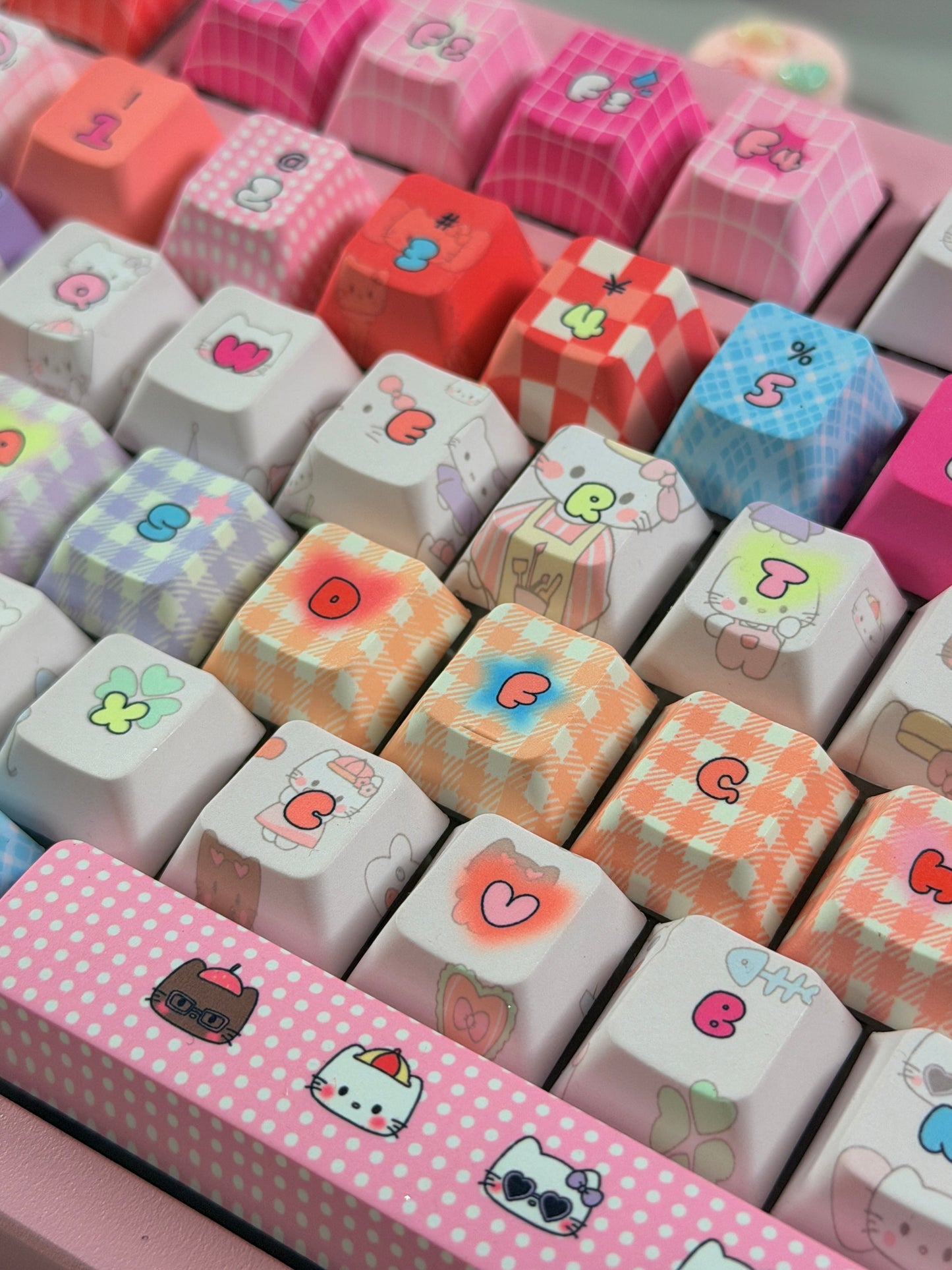 Unboxing Clearance ONLY 1 Instock Prebuilt Galaxy80 Pink Aluminum Customized Mechanical Keyboard + Kitty keycap Set