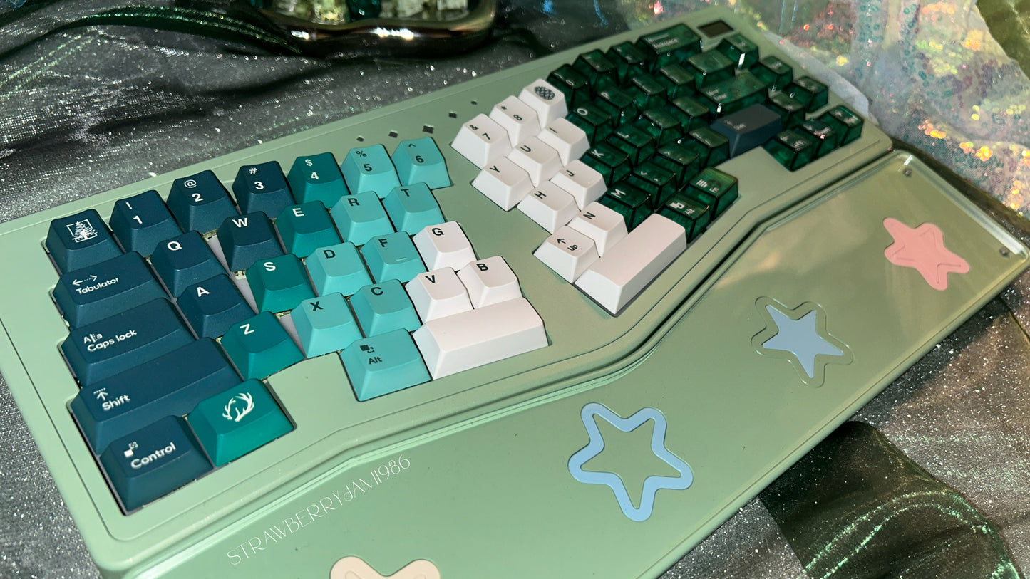 [ONLY 1 Instock] Prebuilt StarAlice Aluminum Customized Mechanical Keyboard & Wristrest Set