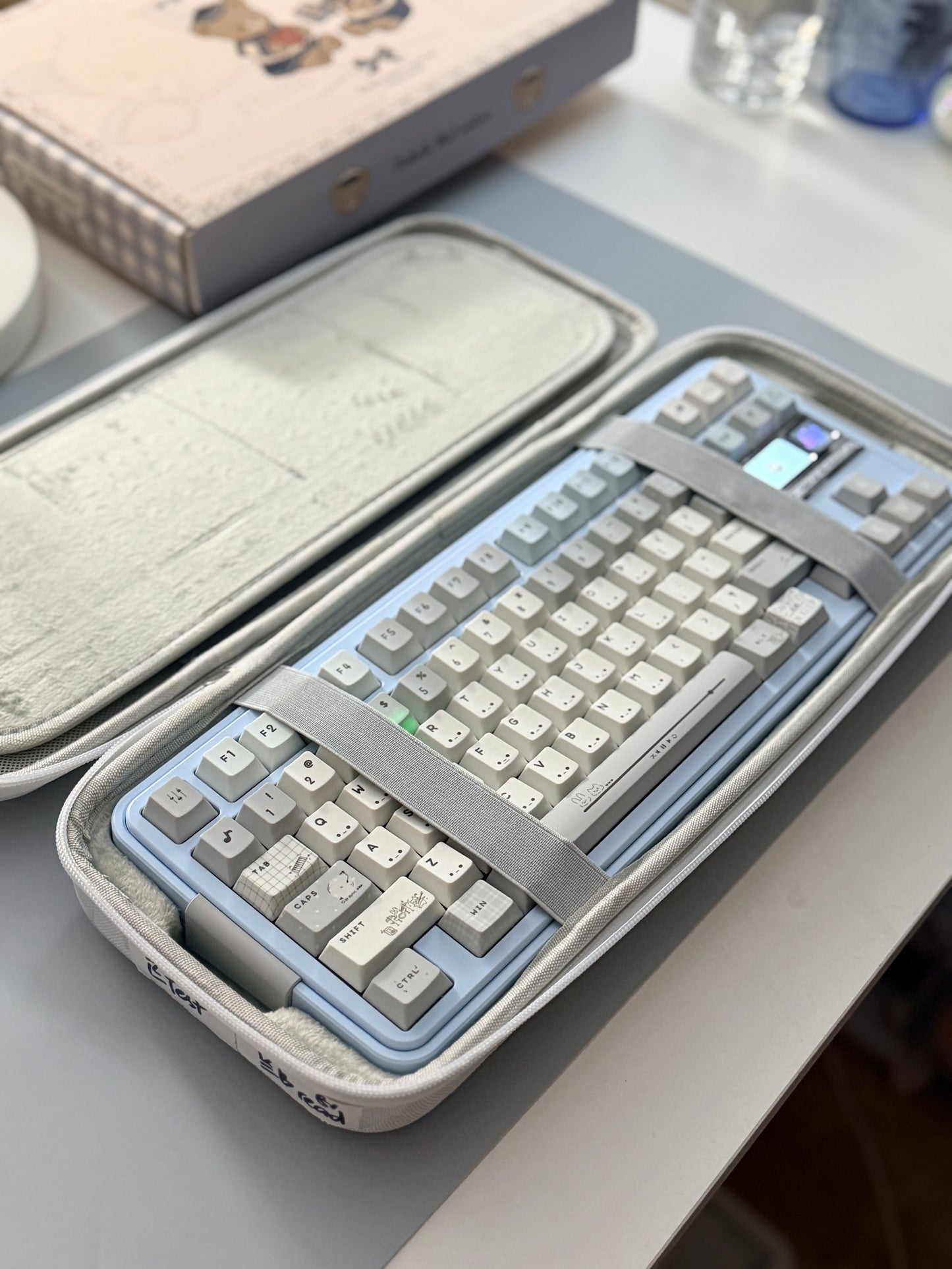 ONLY 1 Instock Prebuilt Aluminum Custom Mechanical Keyboard Bread80 Wireless Pale Blue Set