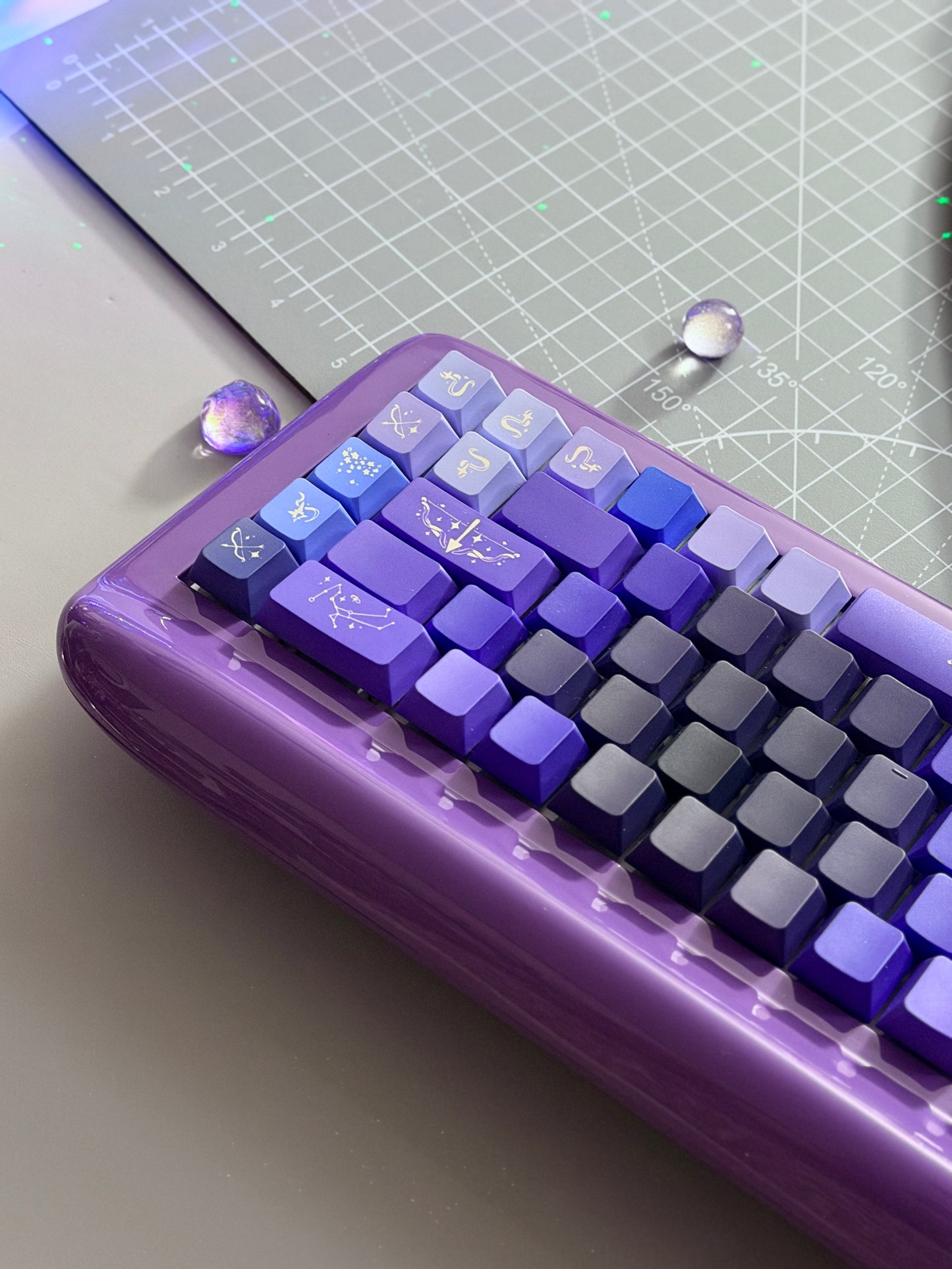 #0274 Sagittarius Purple Black Keycap Cherry Profile(Please Check Matching Keyboard Layout)