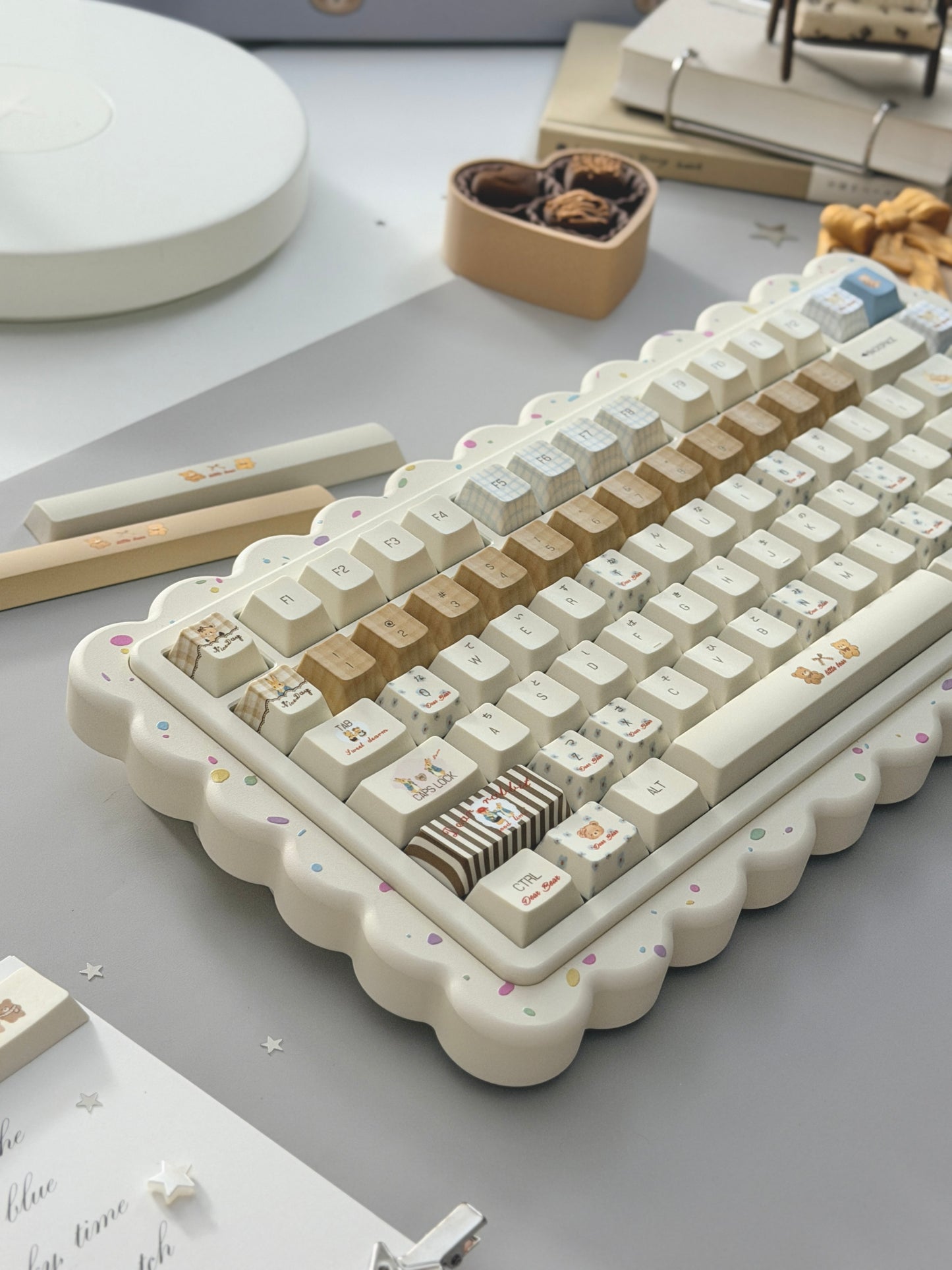ONLY 1 Instock Prebuilt Aluminum Customized Mechanical Keyboard Cookies75 Cream Sugar Set
