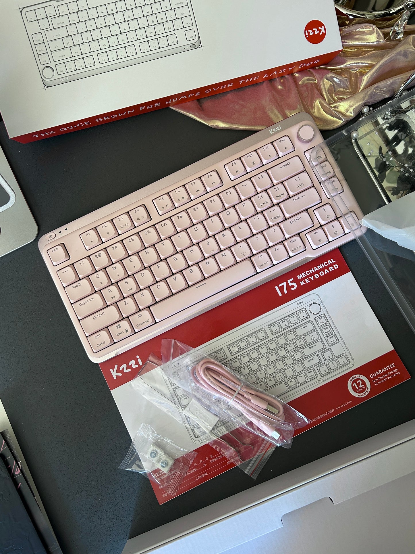 Unboxing Clearance ONLY 1 Instock Kzzi I75 Anodized Pink Low-Profile Wireless Keyboard