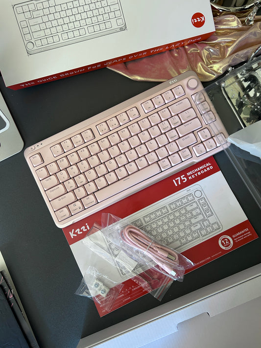 Unboxing Clearance ONLY 1 Instock Kzzi I75 Anodized Pink Low-Profile Wireless Keyboard