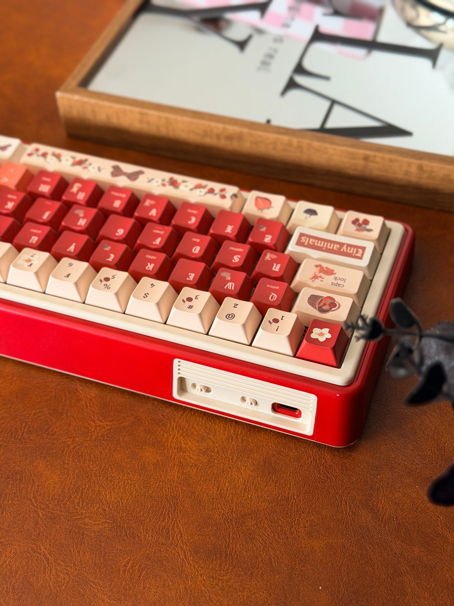 Unboxing Clearance UR65 Cute Red Mechanical Customized Keyboard (Tri-mode Gasket Hot-Swappable RGB