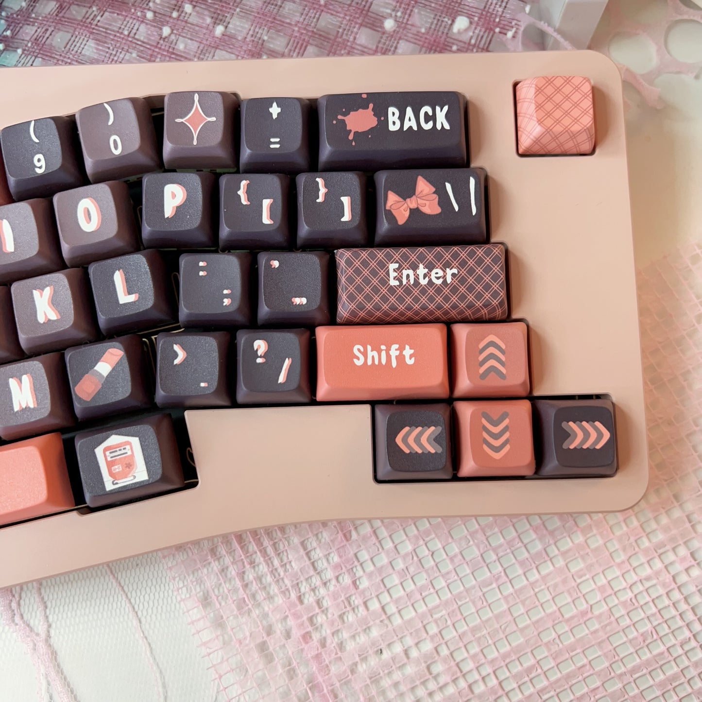 「Fully Assembled」Dimi Alice Creamy Pink Aluminum Ergonomic Mechanical Customized Keyboard