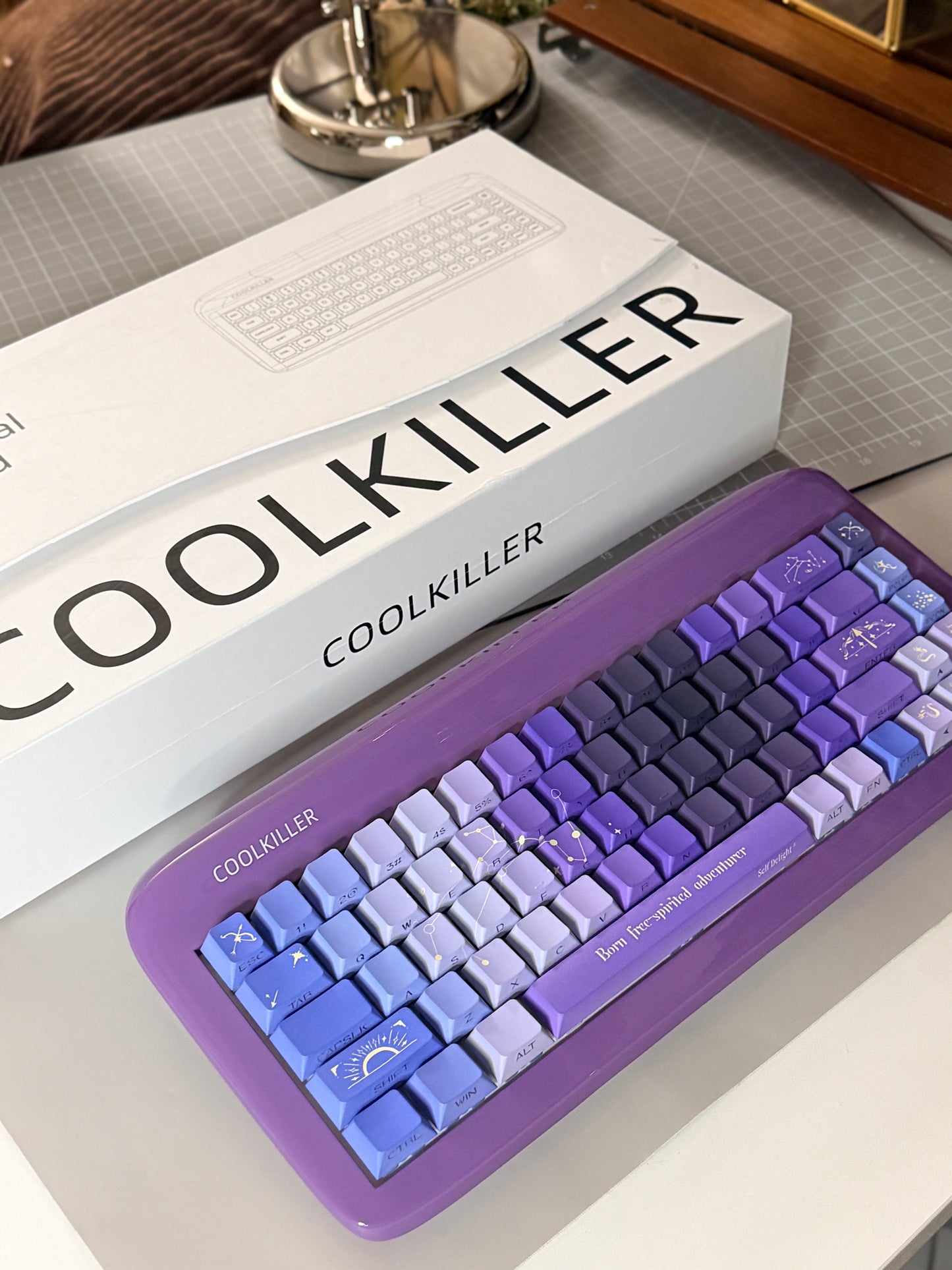 Unboxing Clearance ONLY 1 Instock Coolkiller Vivid67 Aluminum Mechanical Wireless keyboard Violet Purple Sagittarius Keycaps Chiiwaka Switch