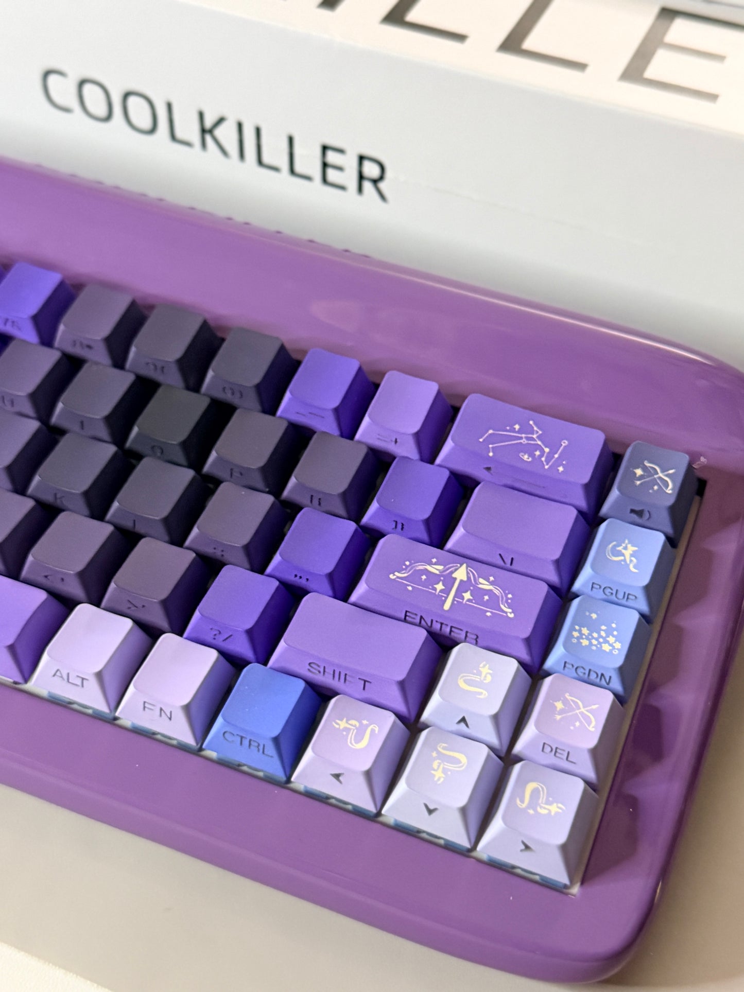 Unboxing Clearance ONLY 1 Instock Coolkiller Vivid67 Aluminum Mechanical Wireless keyboard Violet Purple Sagittarius Keycaps Chiiwaka Switch