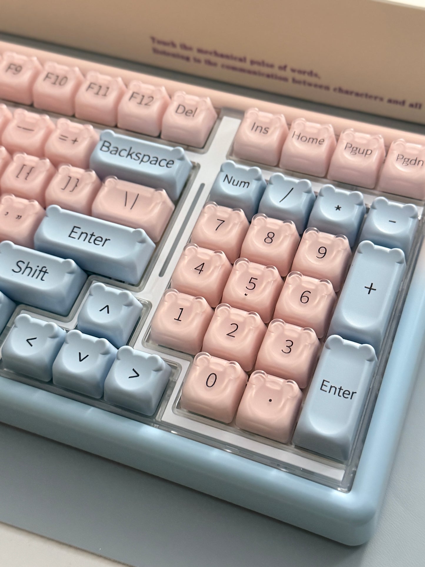 Unboxing Sample For Sales ONLY 1 Instock ainbell base99 pale pink Blue Bear RGB Backlit wireless mechanical keyboard