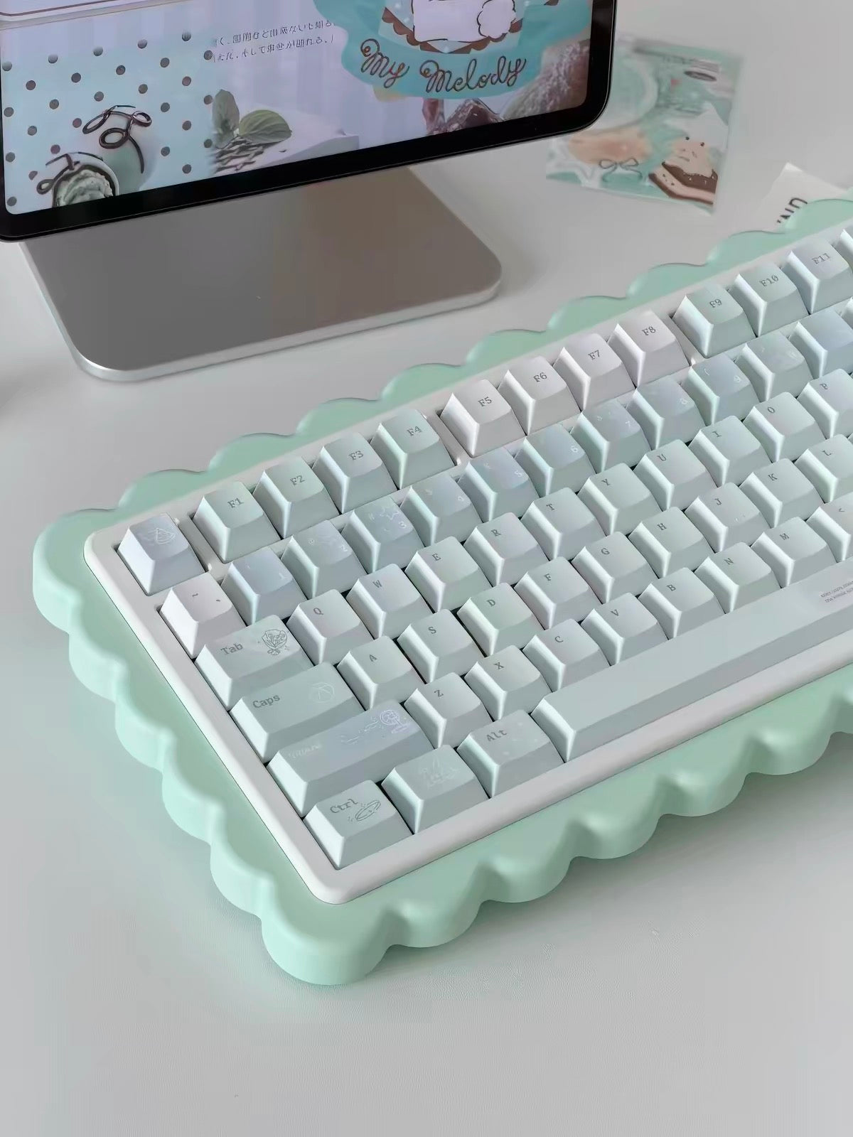 #0305 Ice Mint Jelly Keycaps | Pastel Blue Mint Mechanical Keyboard Keycaps
