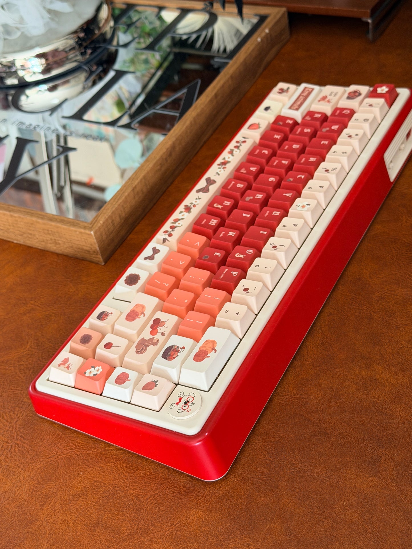 Unboxing Clearance UR65 Cute Red Mechanical Customized Keyboard (Tri-mode Gasket Hot-Swappable RGB