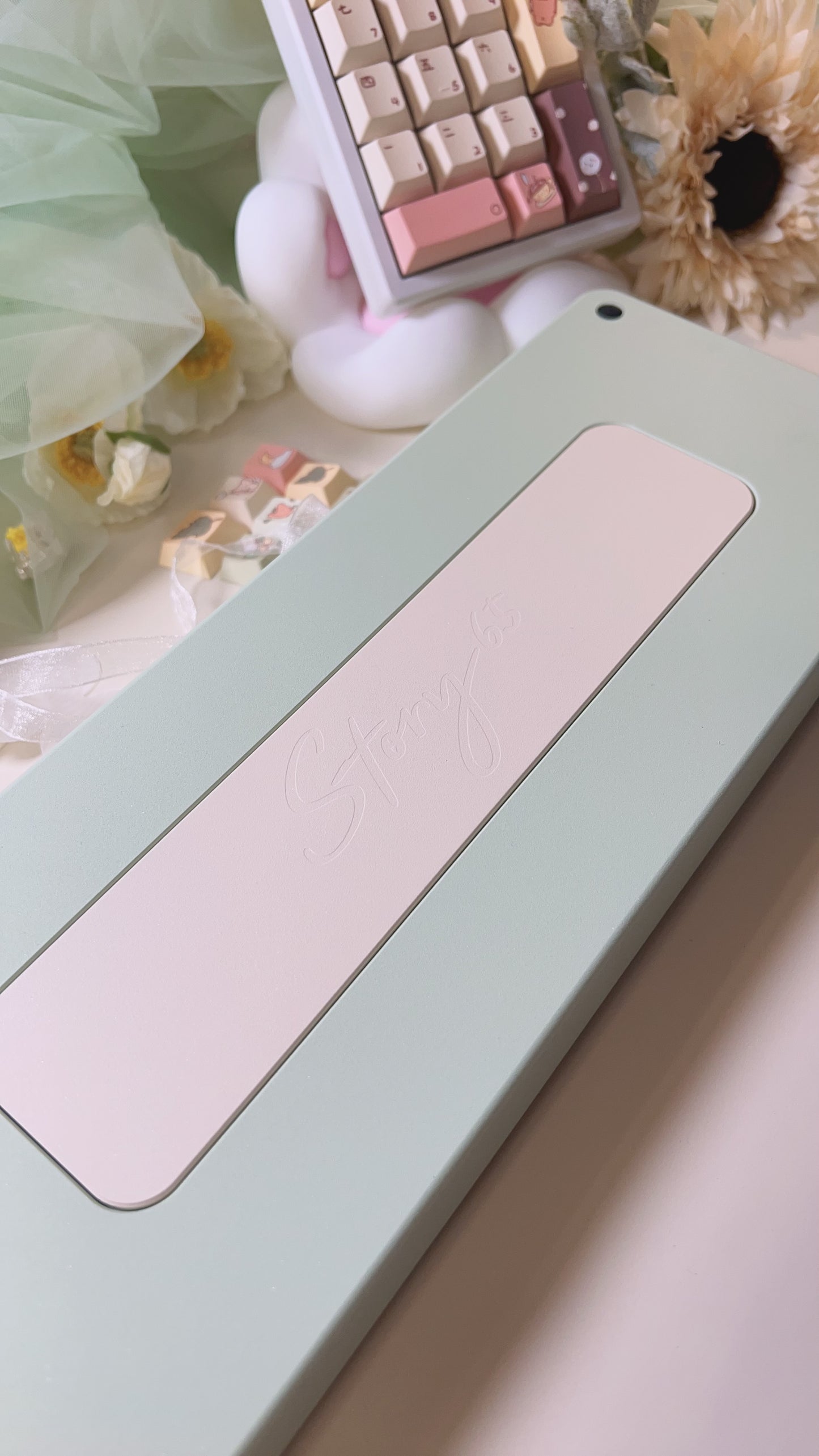 【Only 1 In-stock】 Prebuilt Story65 Pastel Gradient Green Farm Aluminum Mechanical Customized Keyboard