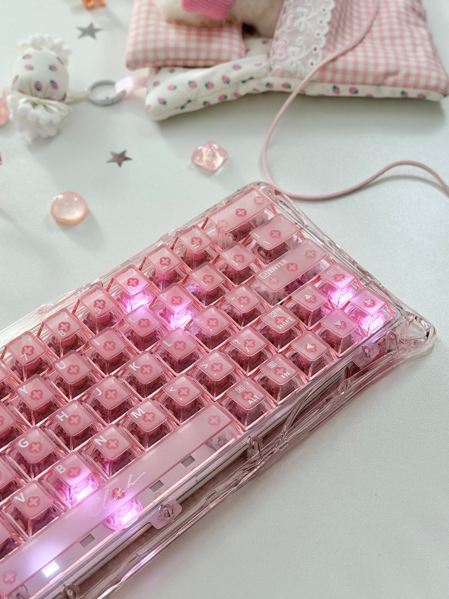 Unboxing Clearance ONLY 1 Instock GravaStar Mercury V60 Crystal Rose Magnetic Gaming Keyboard
