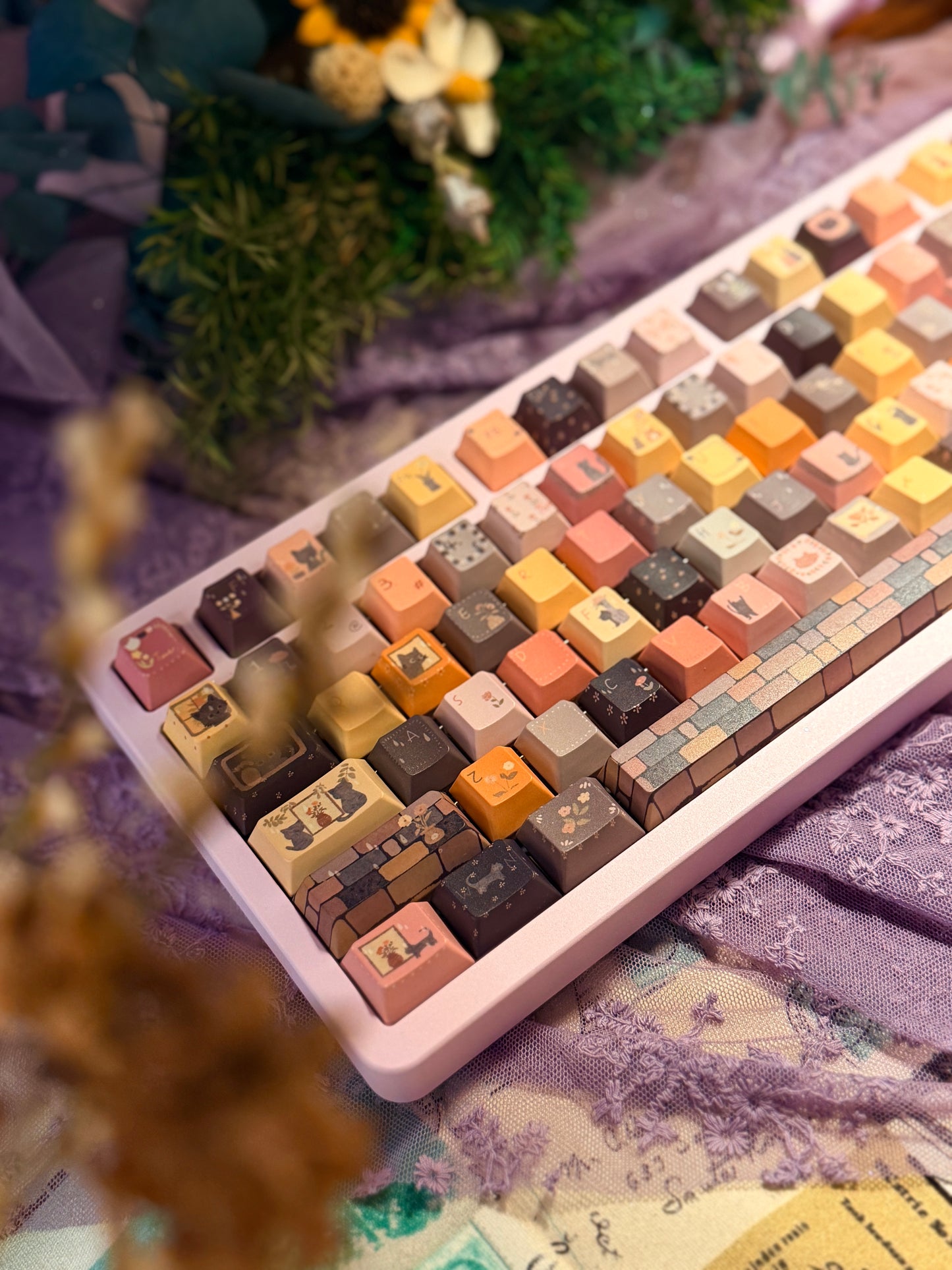 ONLY 1 Instock Prebuilt Aluminum Customized Mechanical Keyboard DBP75 Purple Creamy Keyboard Set