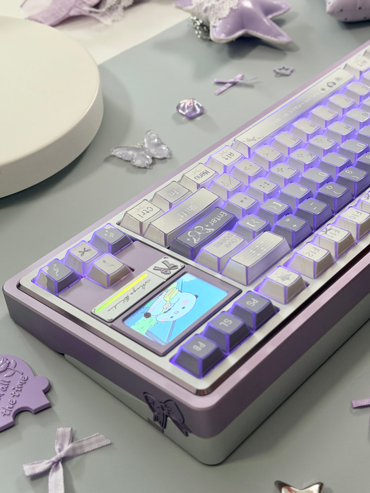 #0304 Lavender Butterfly Dream Keycaps | Pastel Blue Purple Fairycore Mechanical Keyboard Keycaps